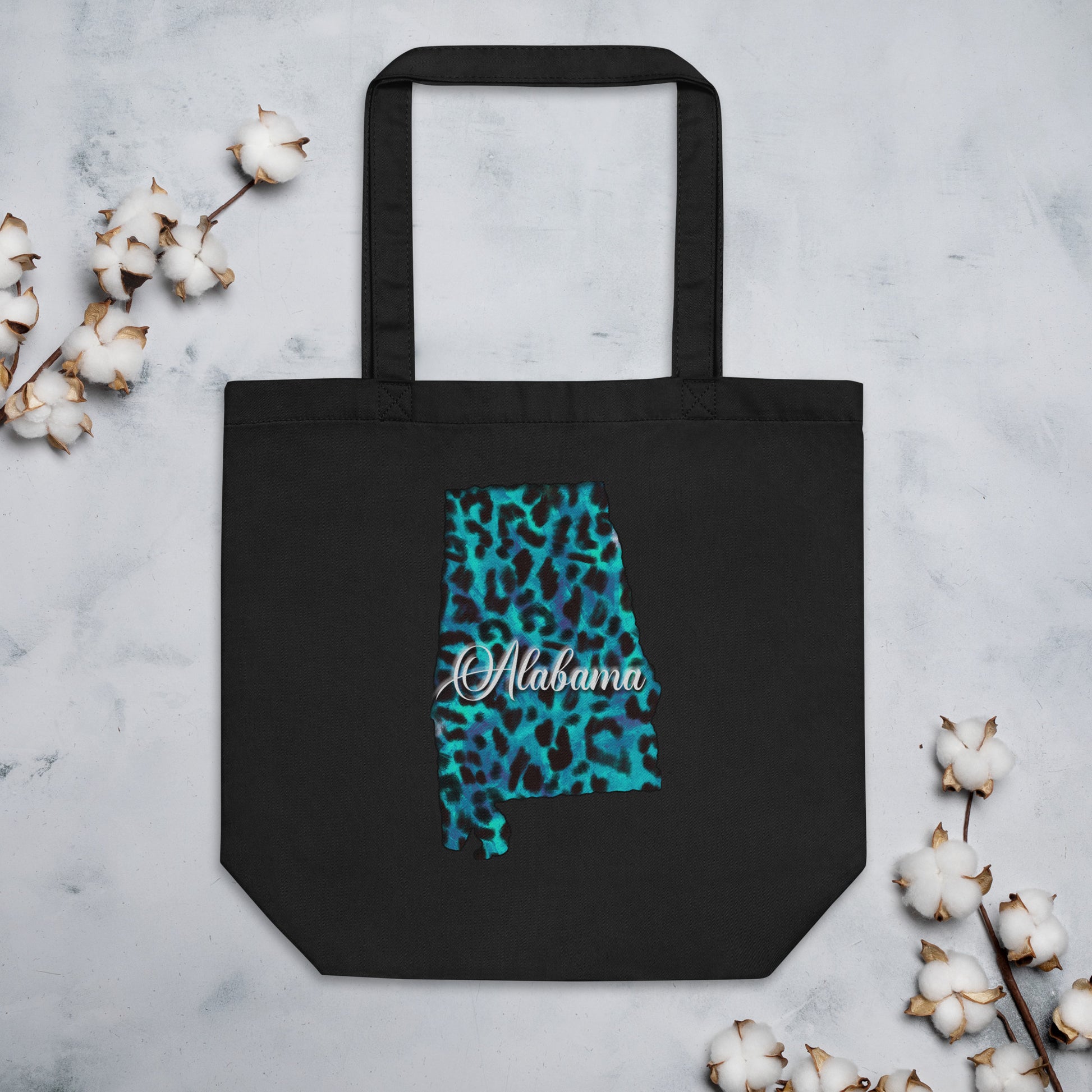 Alabama Blue Leopard Print Eco Tote Bag