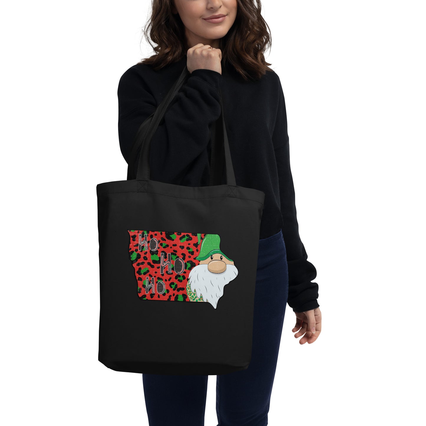 Iowa Christmas Elf Ho Ho Ho Eco Tote Bag