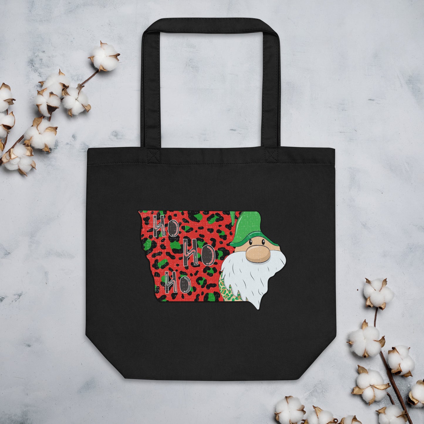 Iowa Christmas Elf Ho Ho Ho Eco Tote Bag