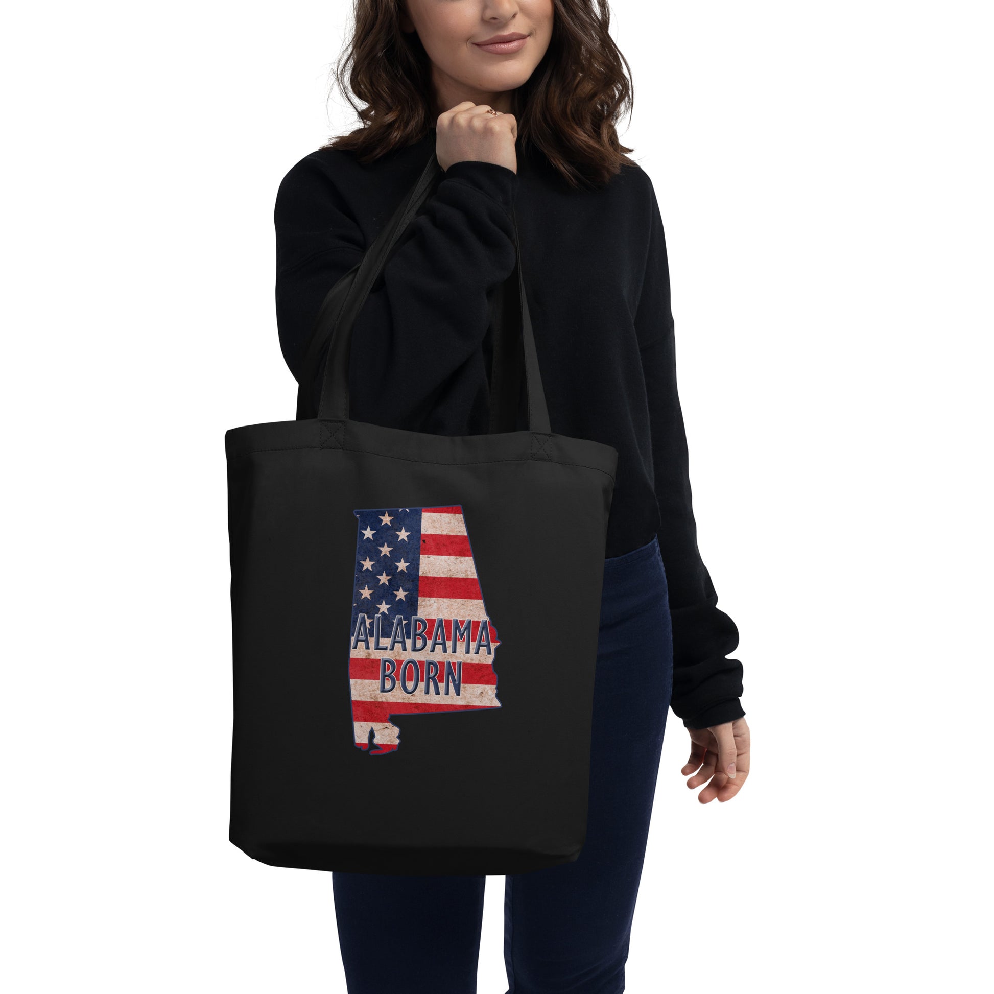 Alabama Born US Flag Eco Tote Bag