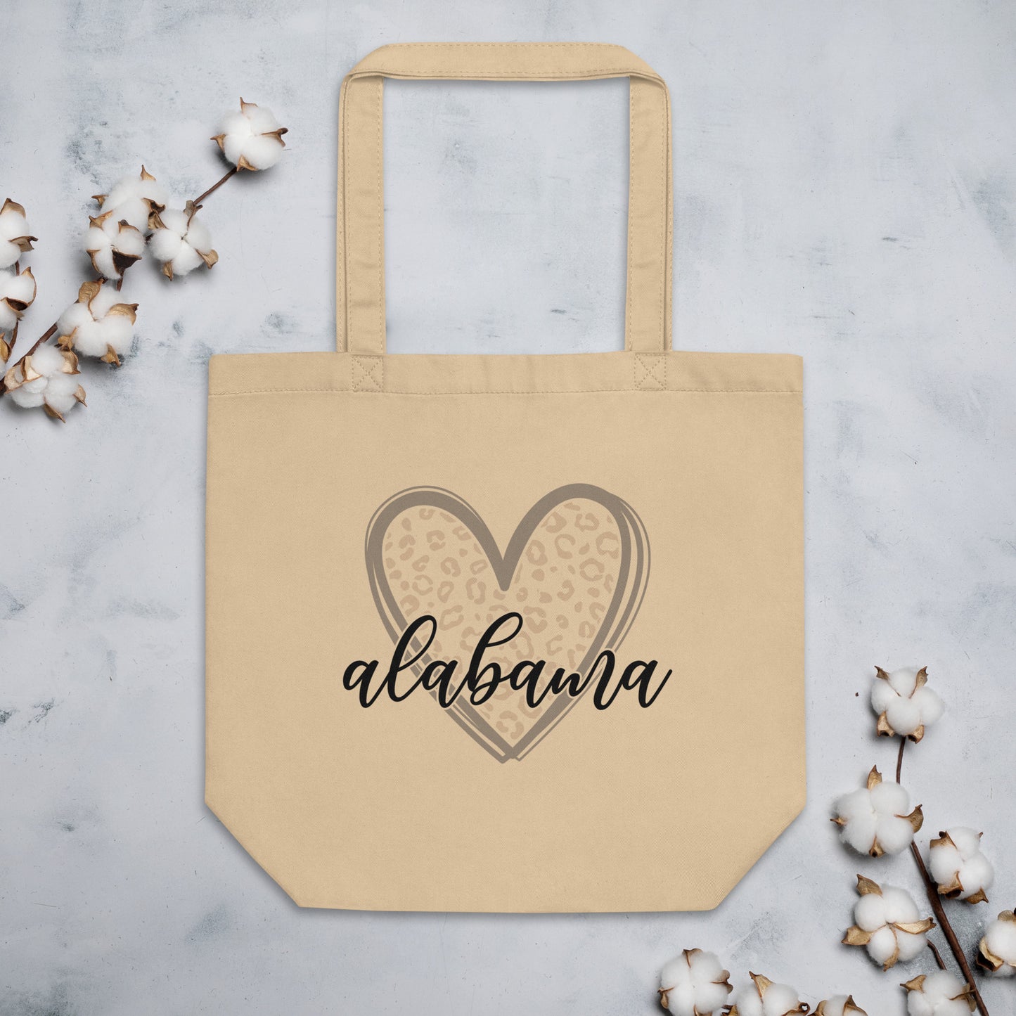 Alabama Leopard Heart Eco Tote Bag