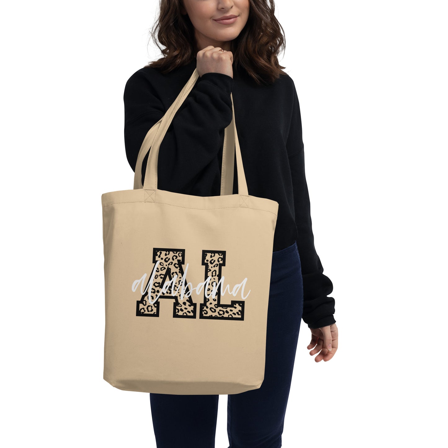 Alabama Script on Leopard AL Eco Tote Bag