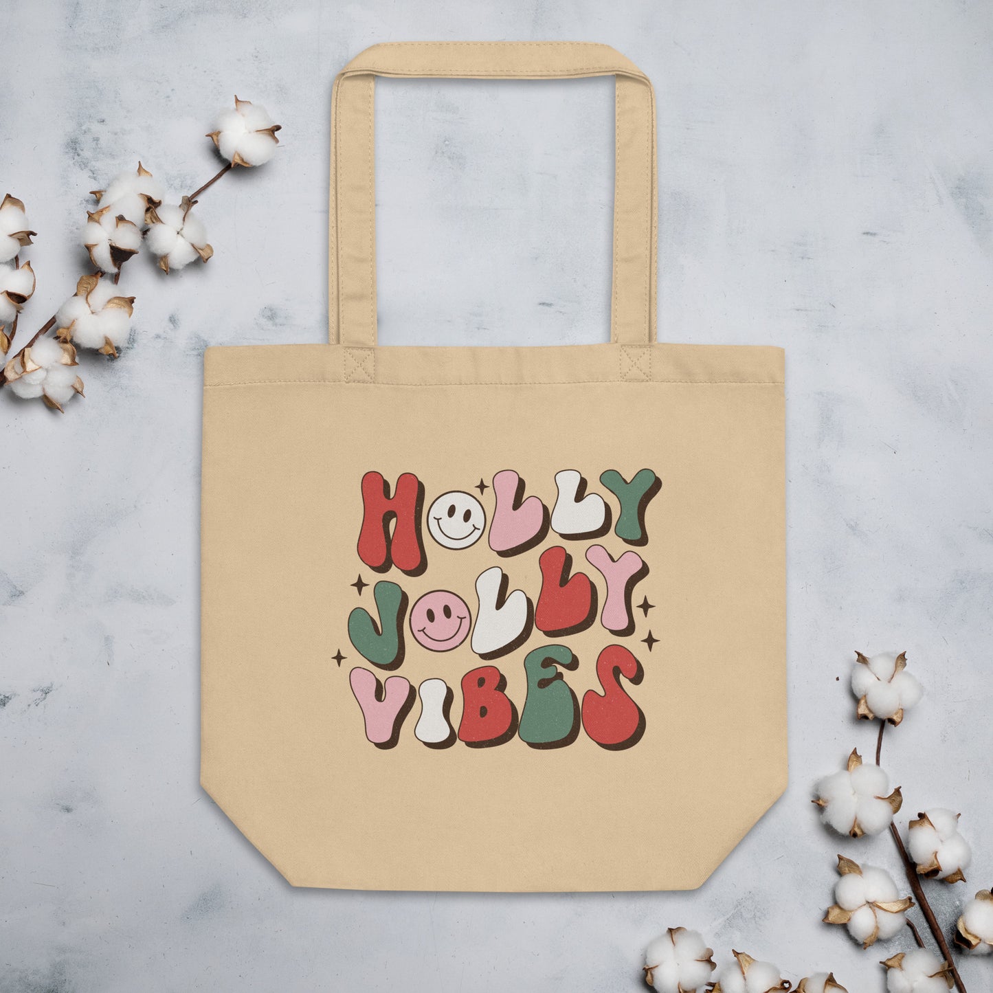 Holly Jolly Vibes Eco Tote Bag