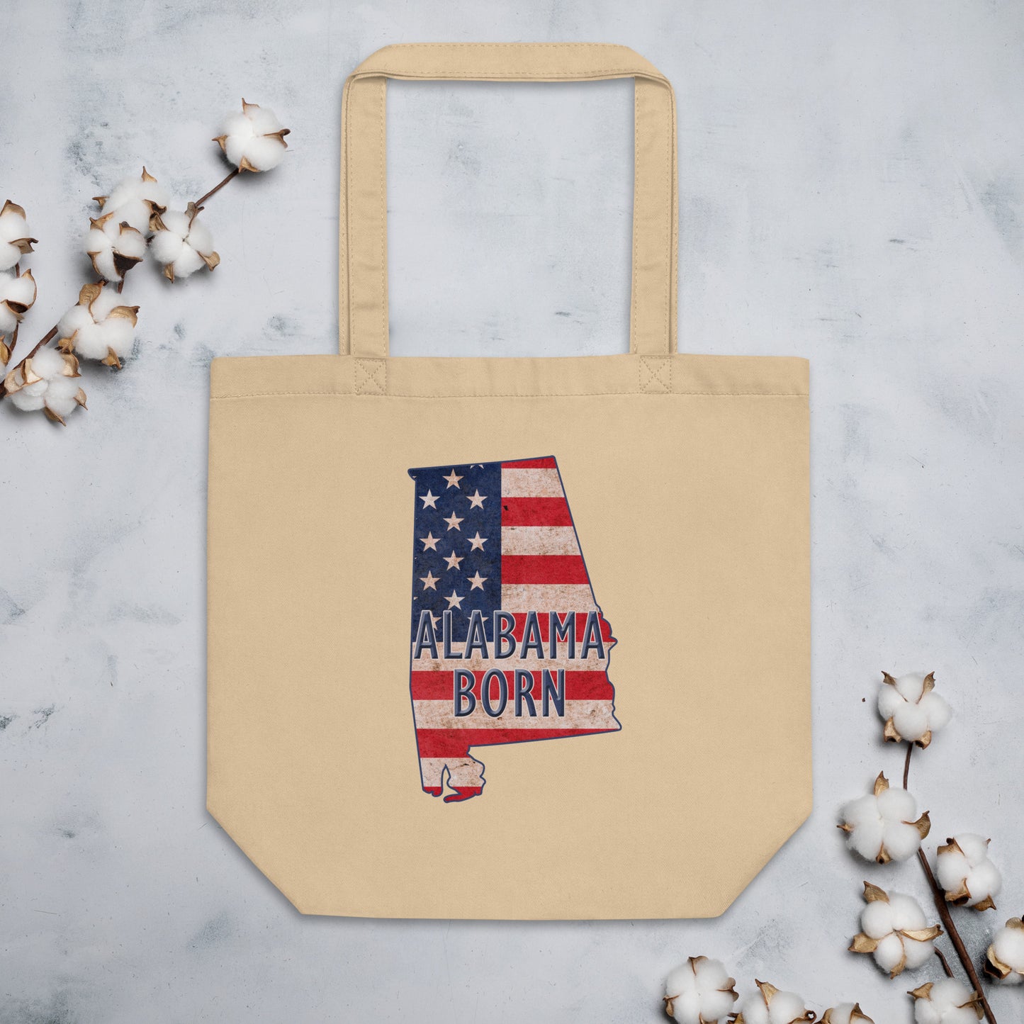 Alabama Born US Flag Eco Tote Bag