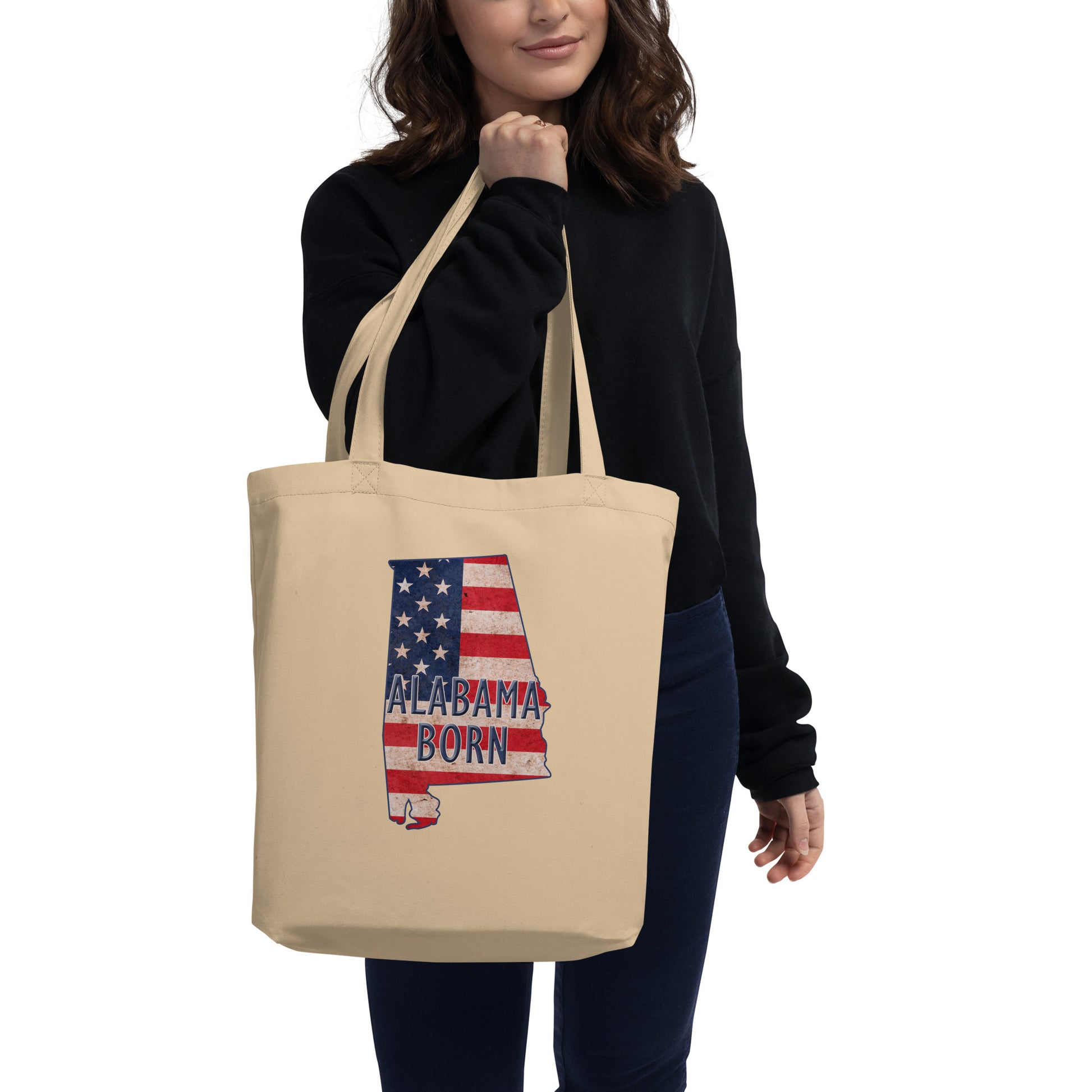 Alabama Born US Flag Eco Tote Bag