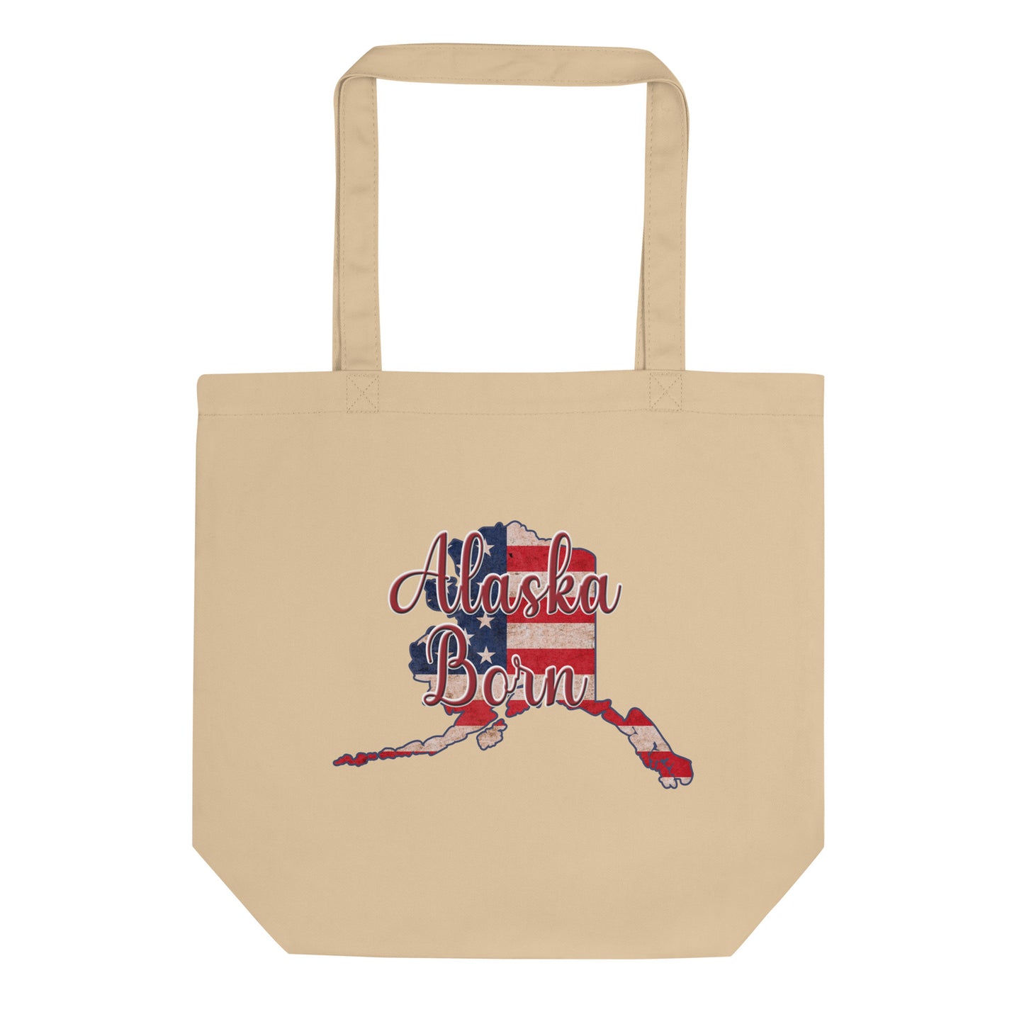 Alaska Born US Flag Eco Tote Bag