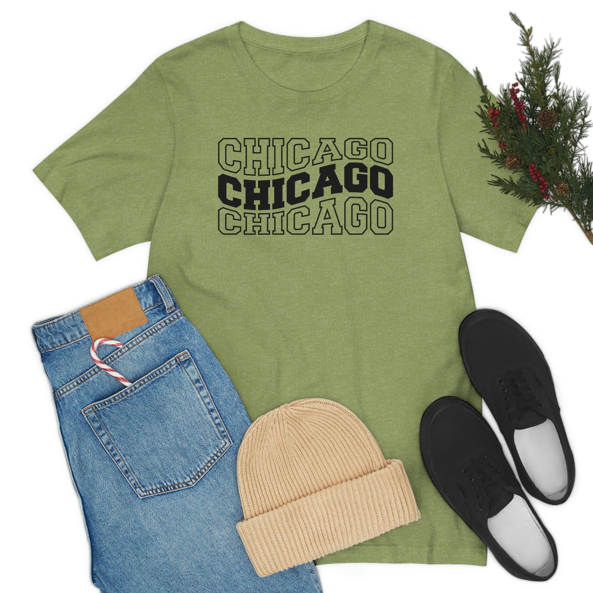 Chicago Varsity Letters Wavy Short Sleeve T-shirt