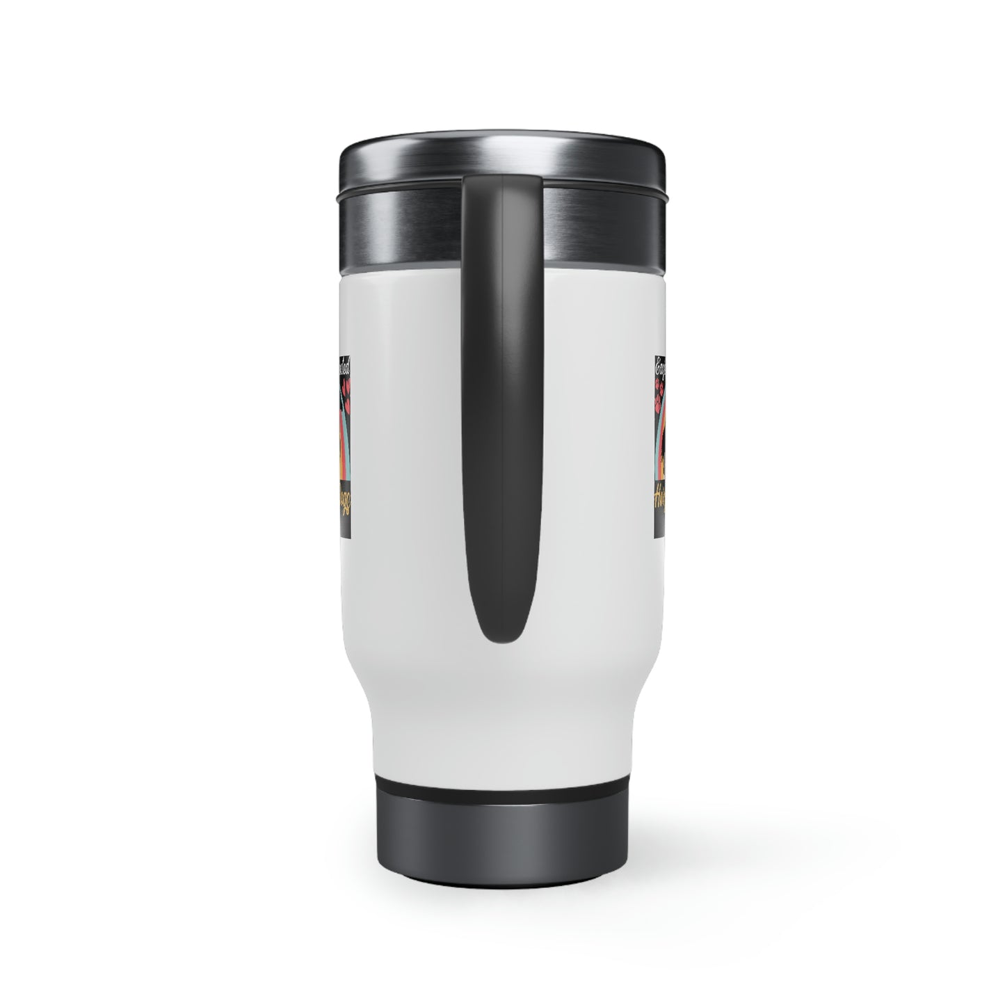 Easily Distracted by Horse and Dogs Stainless Steel Travel Mug with Handle, 14oz