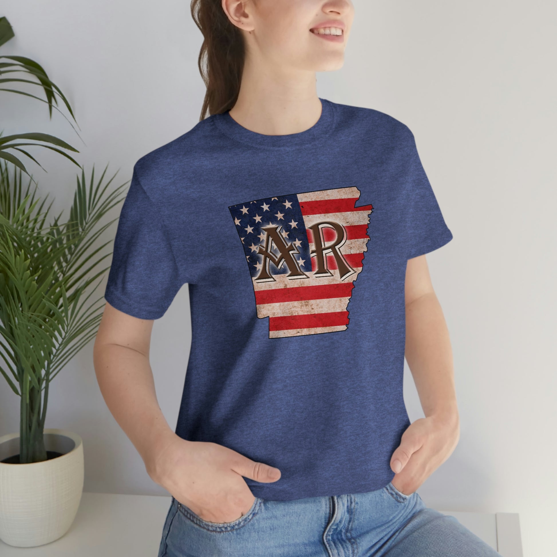 Arkansas AR US Flag Unisex Jersey Short Sleeve Tee Tshirt T-shirt