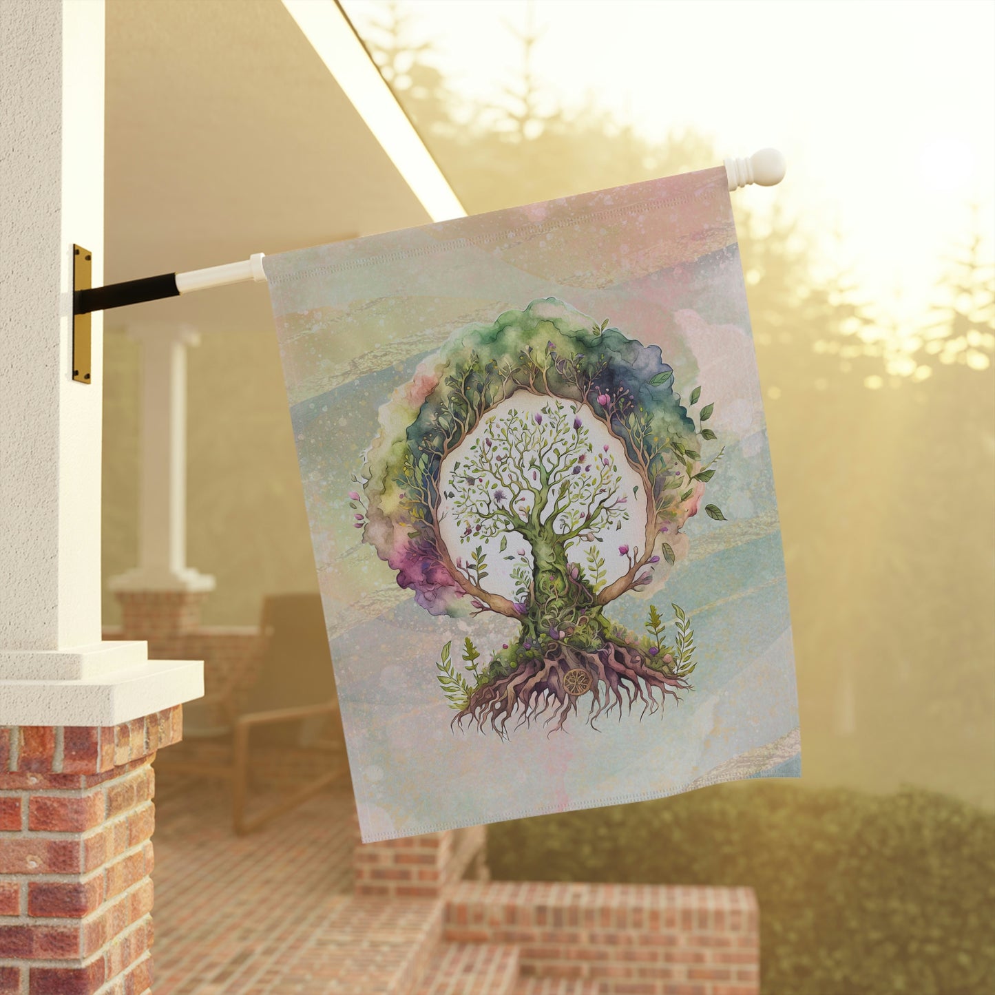 Spring Tree of Life  Watercolor Garden & House Banner