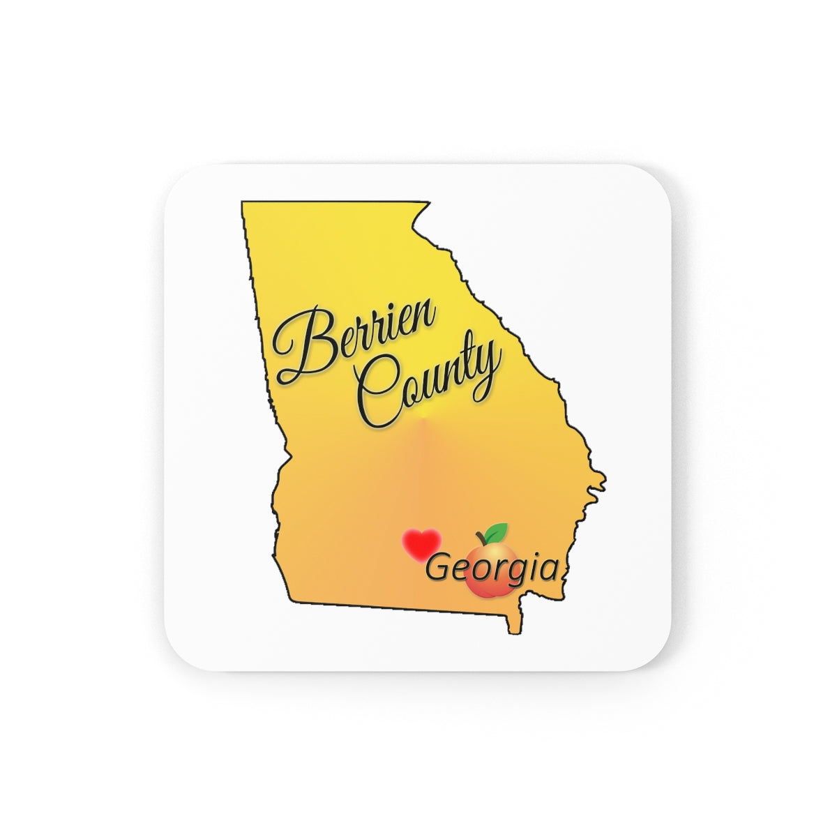 Berrien County Georgia Corkwood Coaster Set