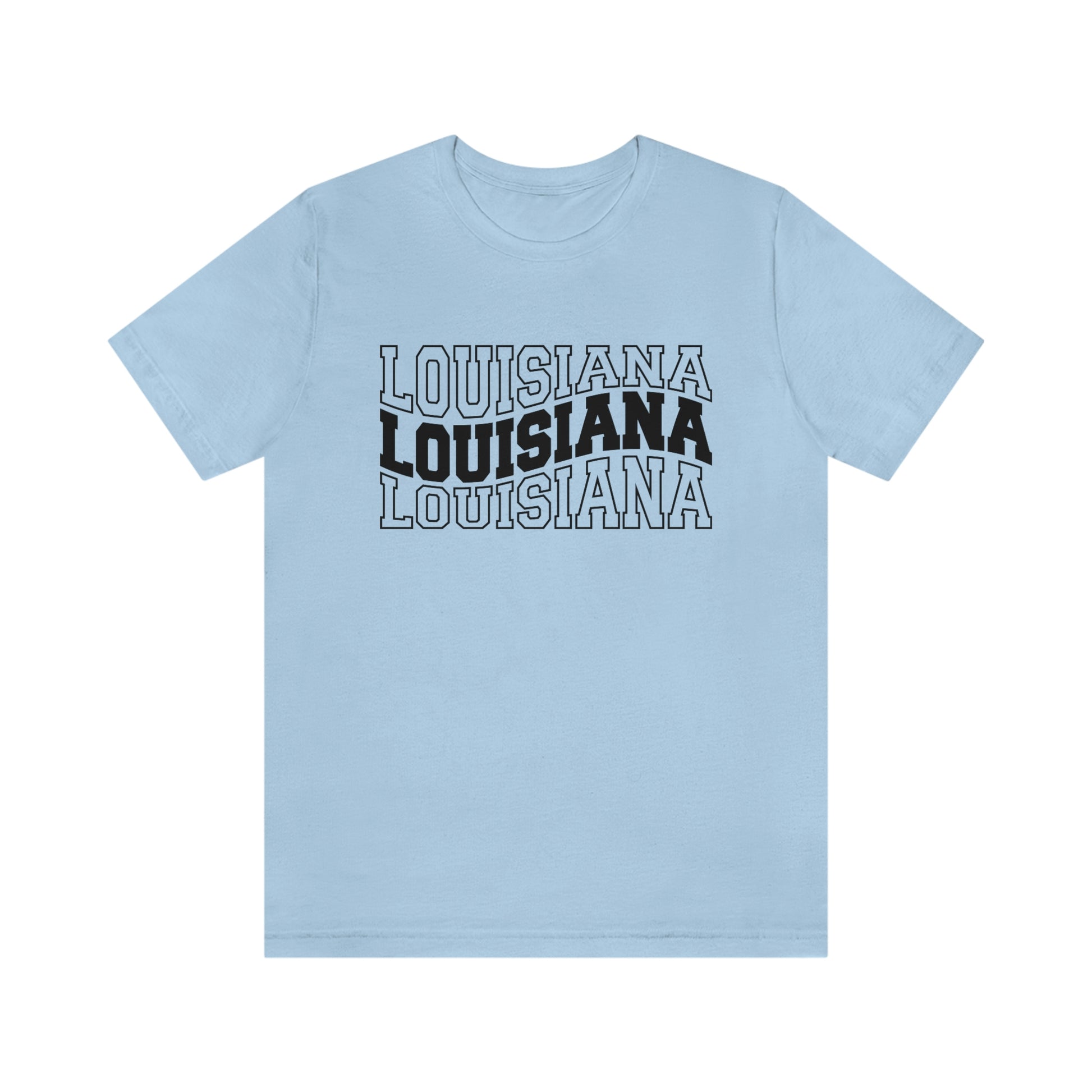 Louisiana Varsity Letters Triple Wavy Short Sleeve T-shirt