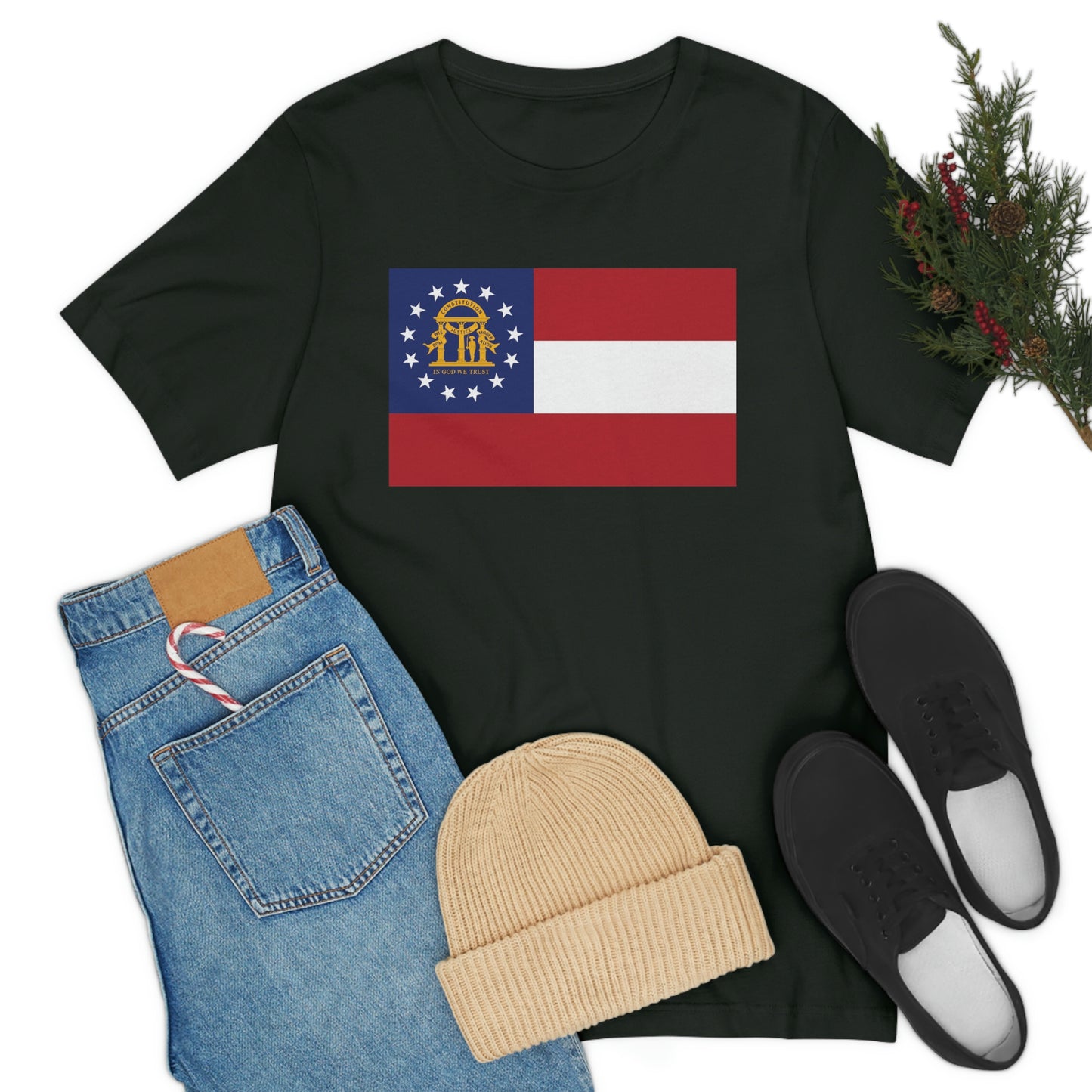 Georgia Flag Unisex Jersey Short Sleeve Tee Tshirt T-shirt