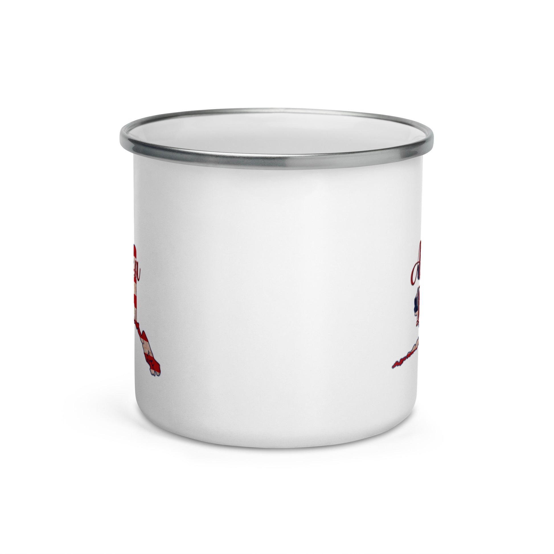 Alaska Born US Flag Enamel Mug