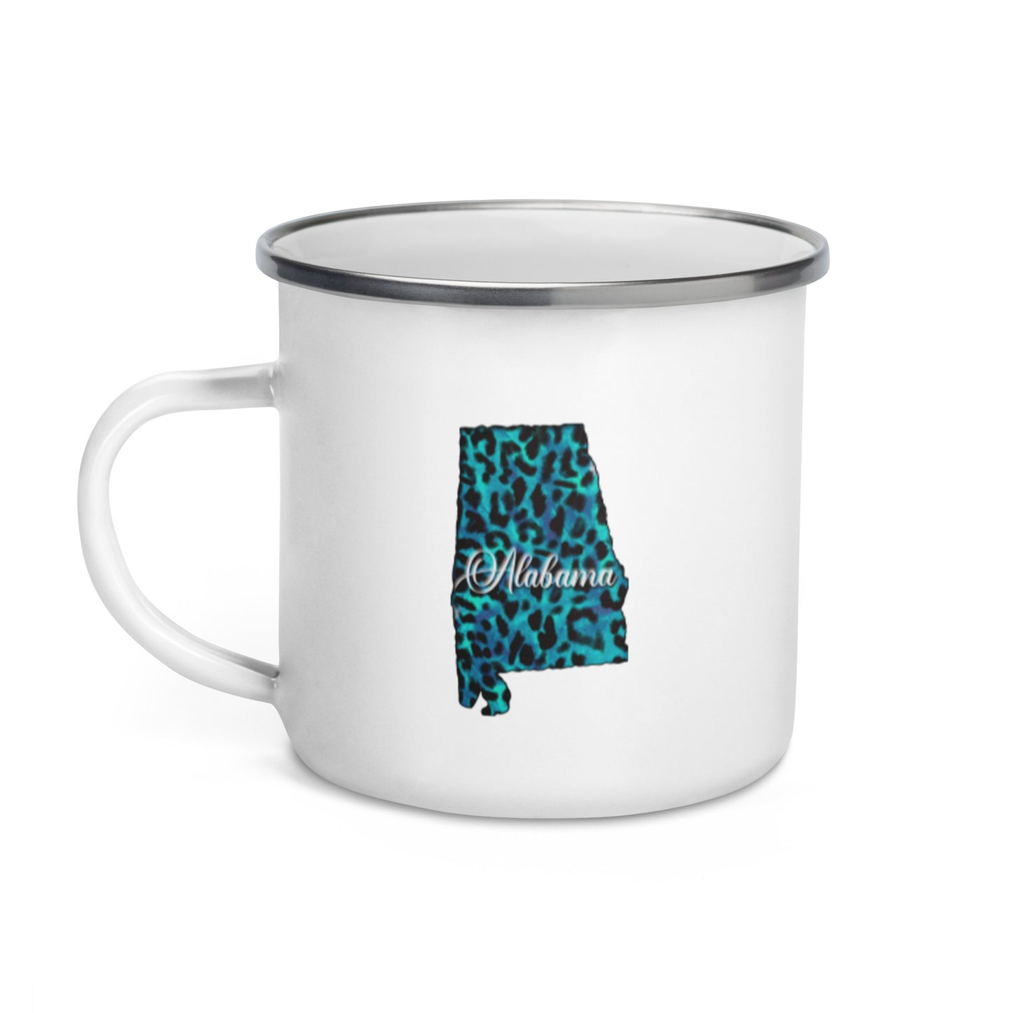 Alabama Blue Leopard Enamel Mug