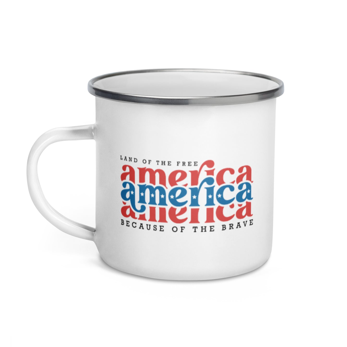 America Land of the Free Enamel Mug