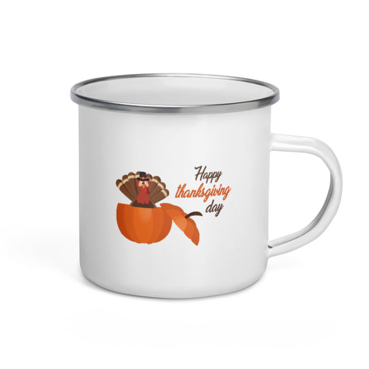 Happy Thanksgiving Day Enamel Mug