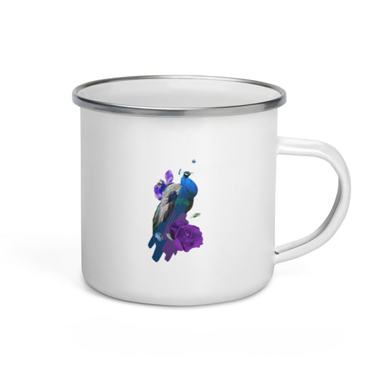 Peacock Enamel Mug