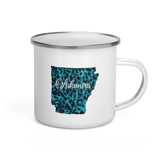 Arkansas Blue Leopard Enamel Mug