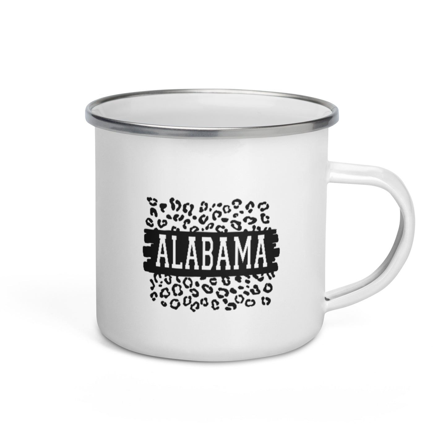 Alabama Black on Leopard Enamel Mug