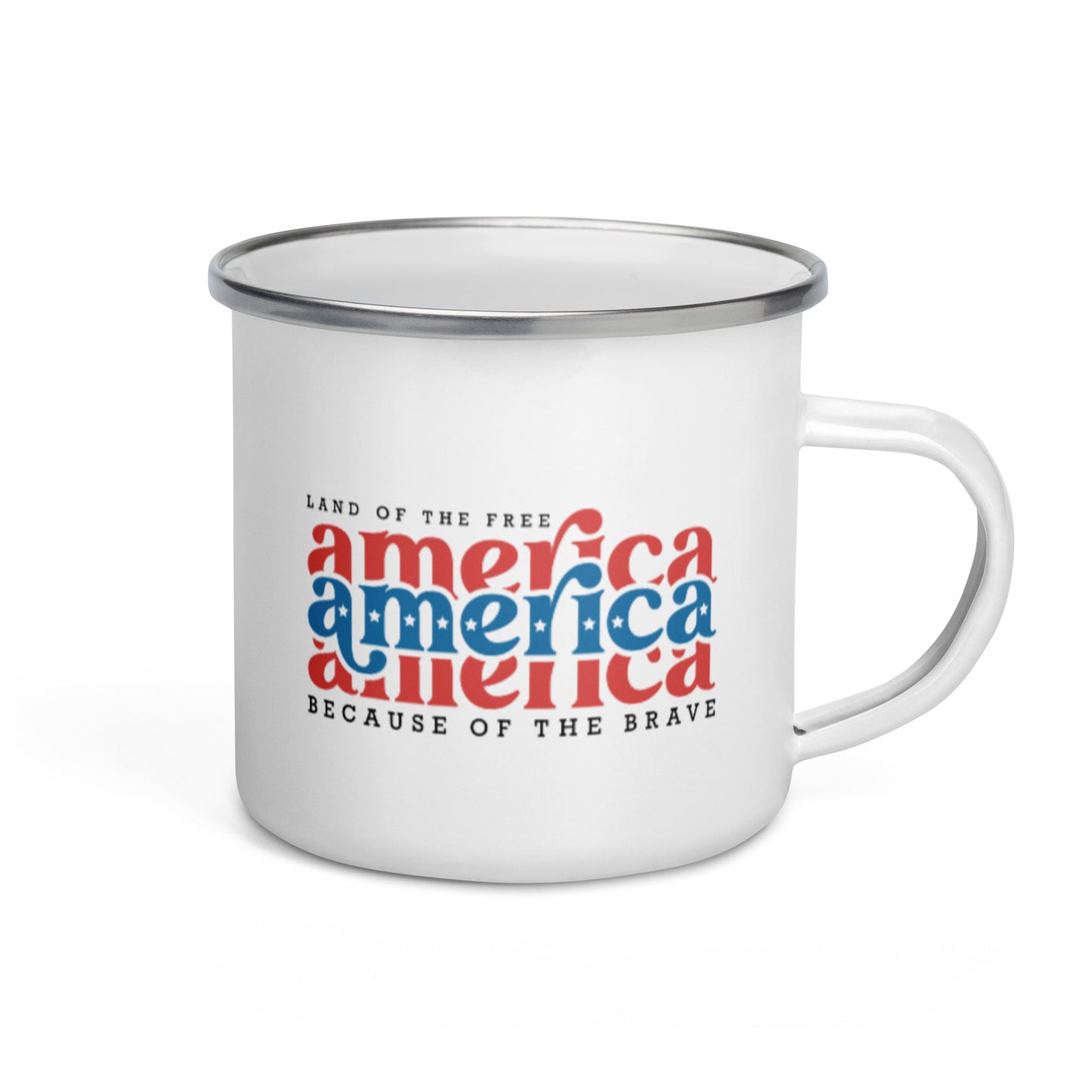America Land of the Free Enamel Mug