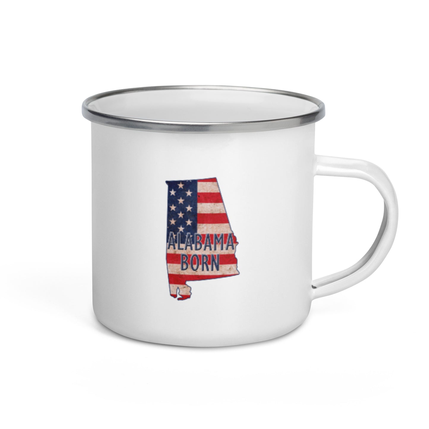 Alabama Born US Flag Enamel Mug