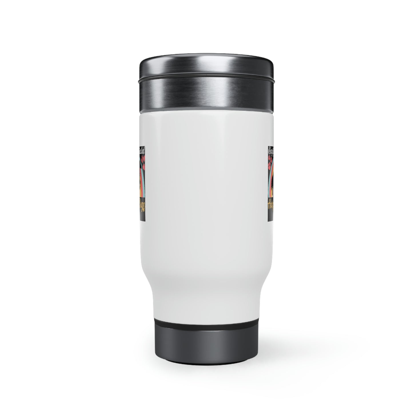 Easily Distracted by Horse and Dogs Stainless Steel Travel Mug with Handle, 14oz