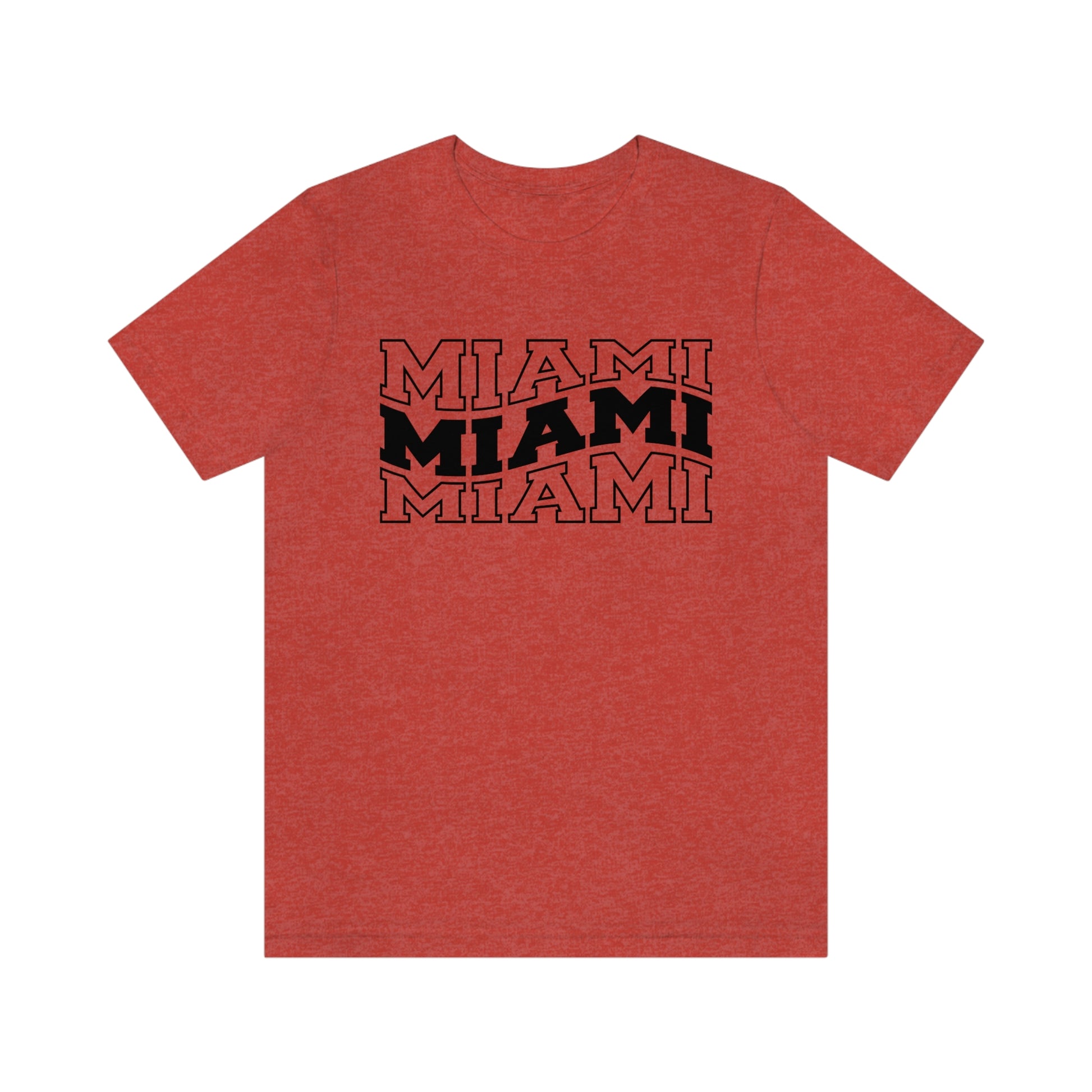 Miami Varsity Letters Wavy Florida Short Sleeve T-shirt