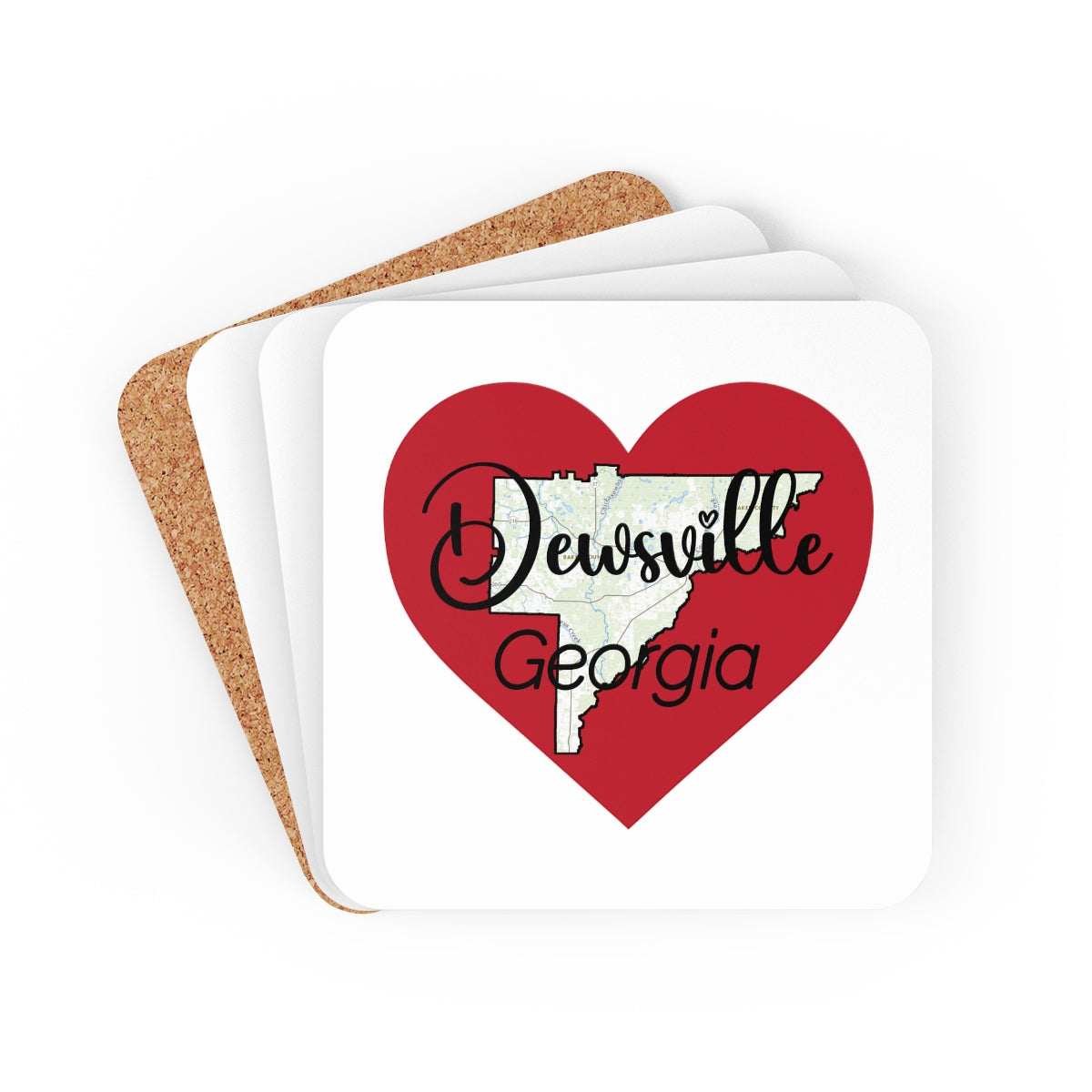 Dewsville Georgia Corkwood Coaster Set