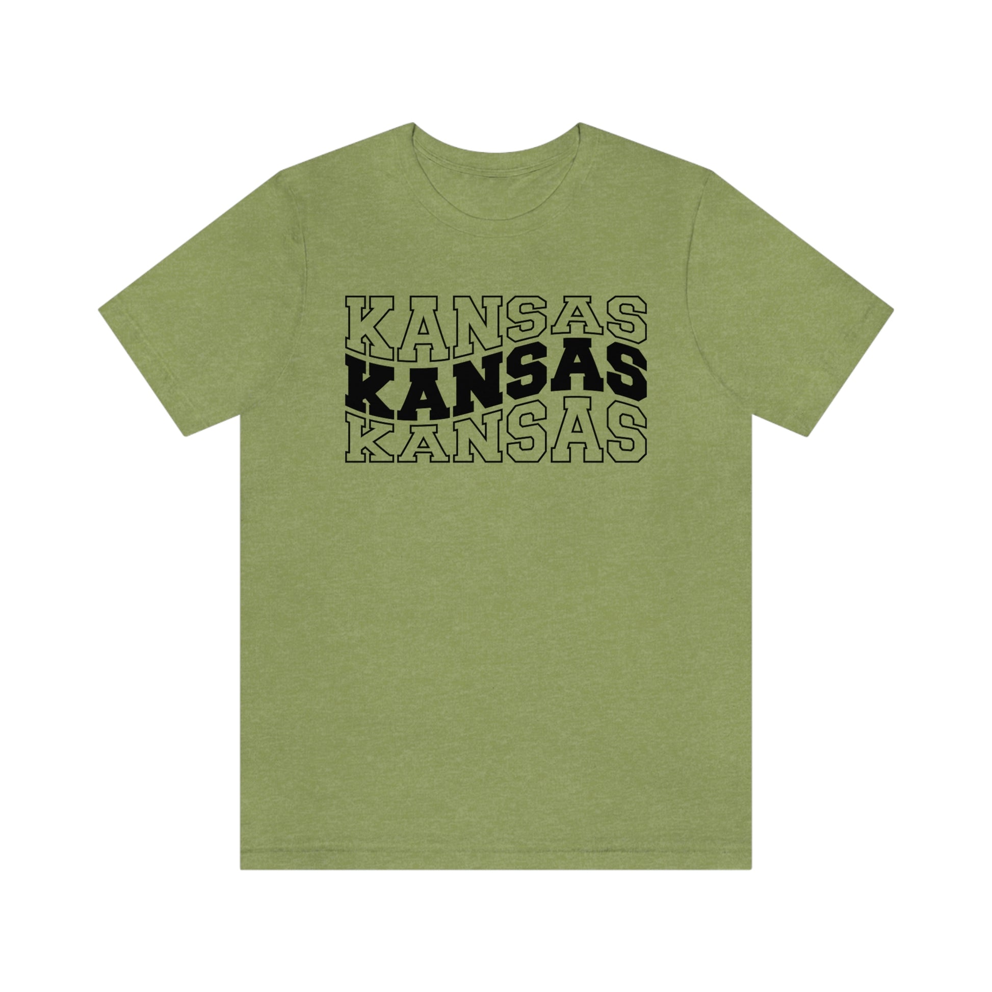 Kansas Varsity Letters Triple Wavy Short Sleeve T-shirt