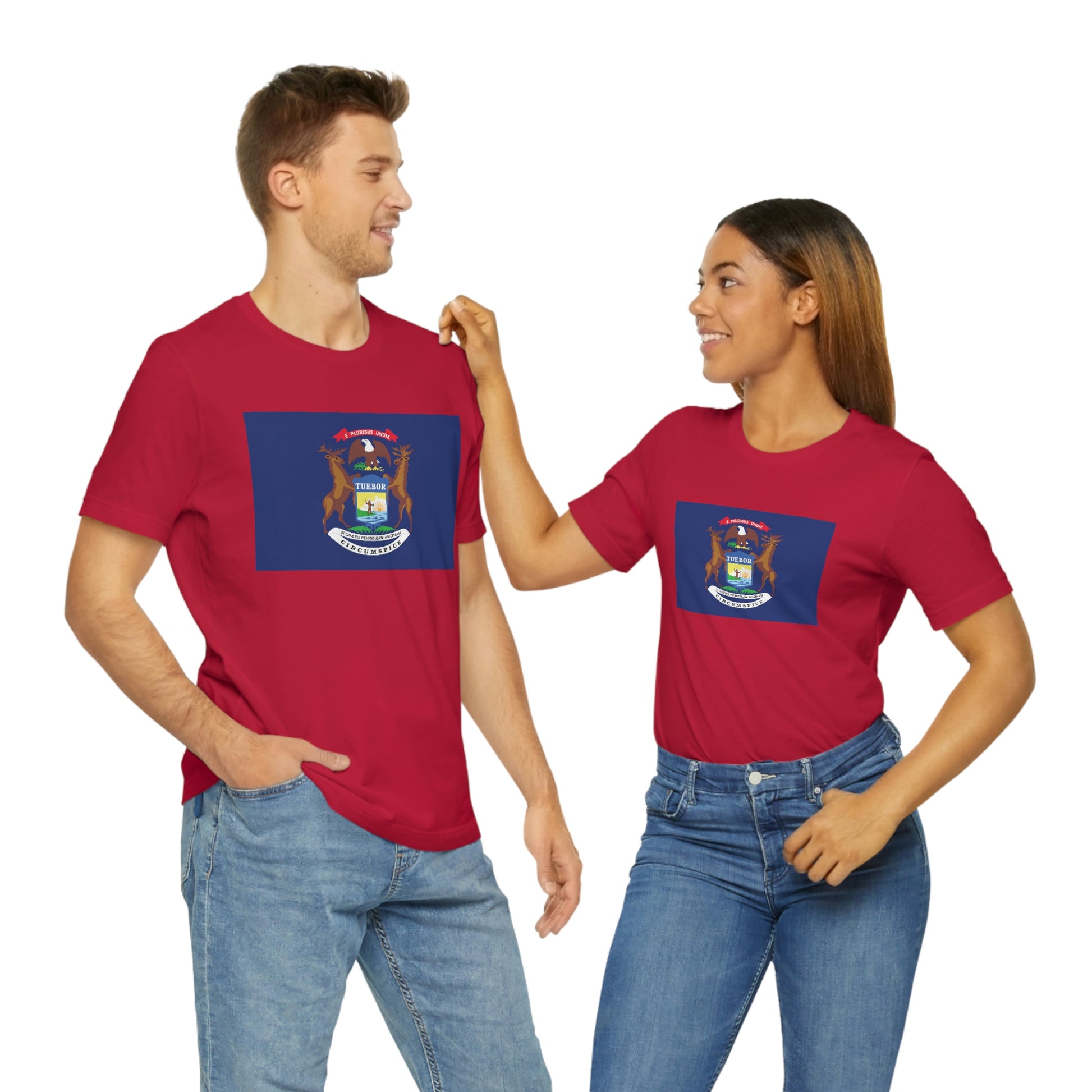 Michigan Flag Unisex Jersey Short Sleeve Tee Tshirt T-shirt