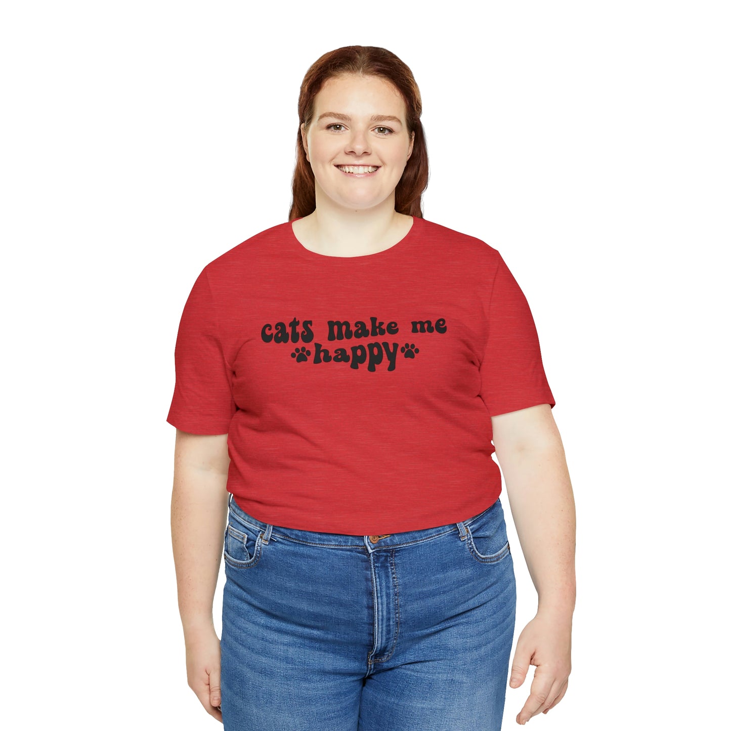 Cats Make Me Happy Short Sleeve T-shirt