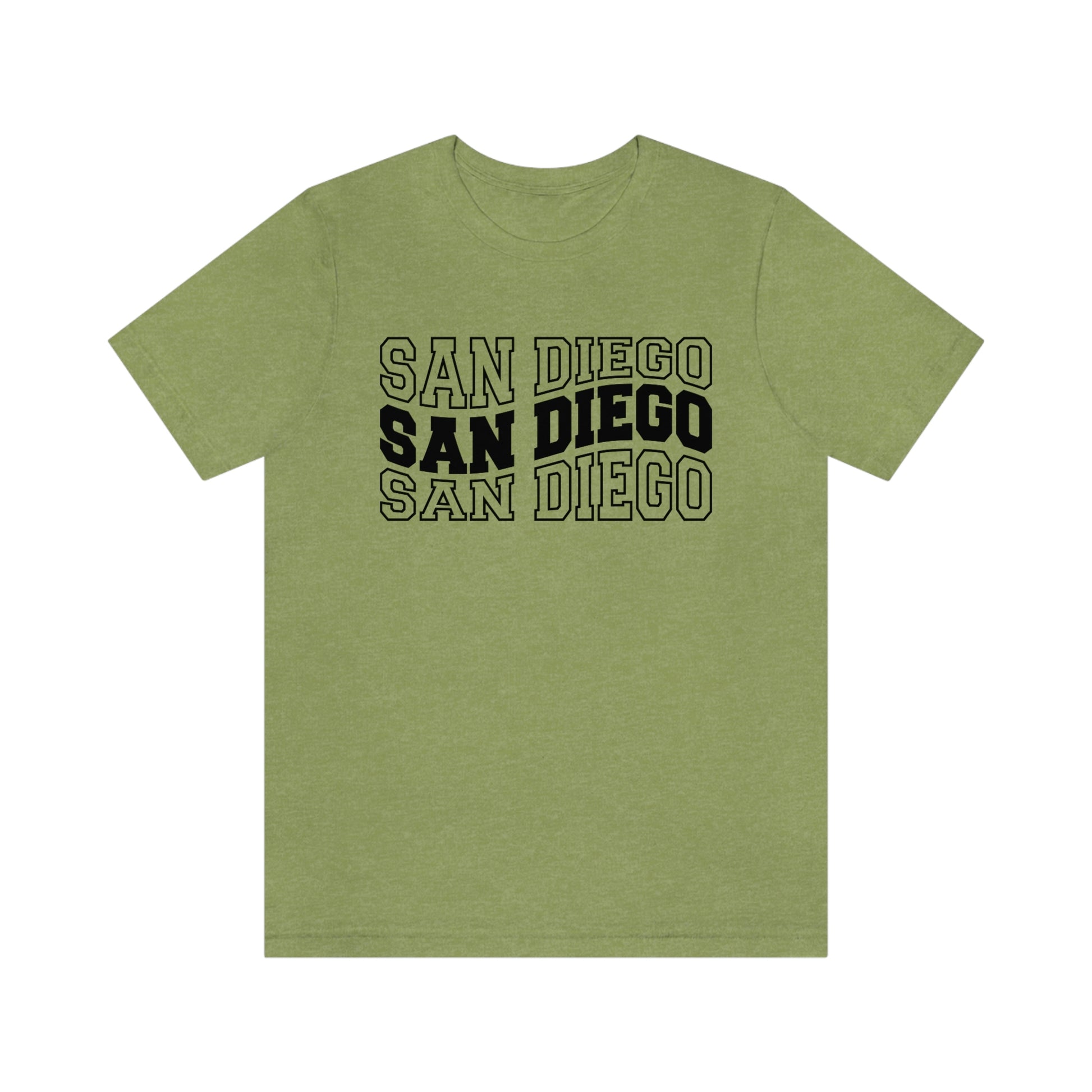 San Diego California Varsity Letters Wavy Unisex Jersey Short Sleeve Tee Tshirt T-shirt