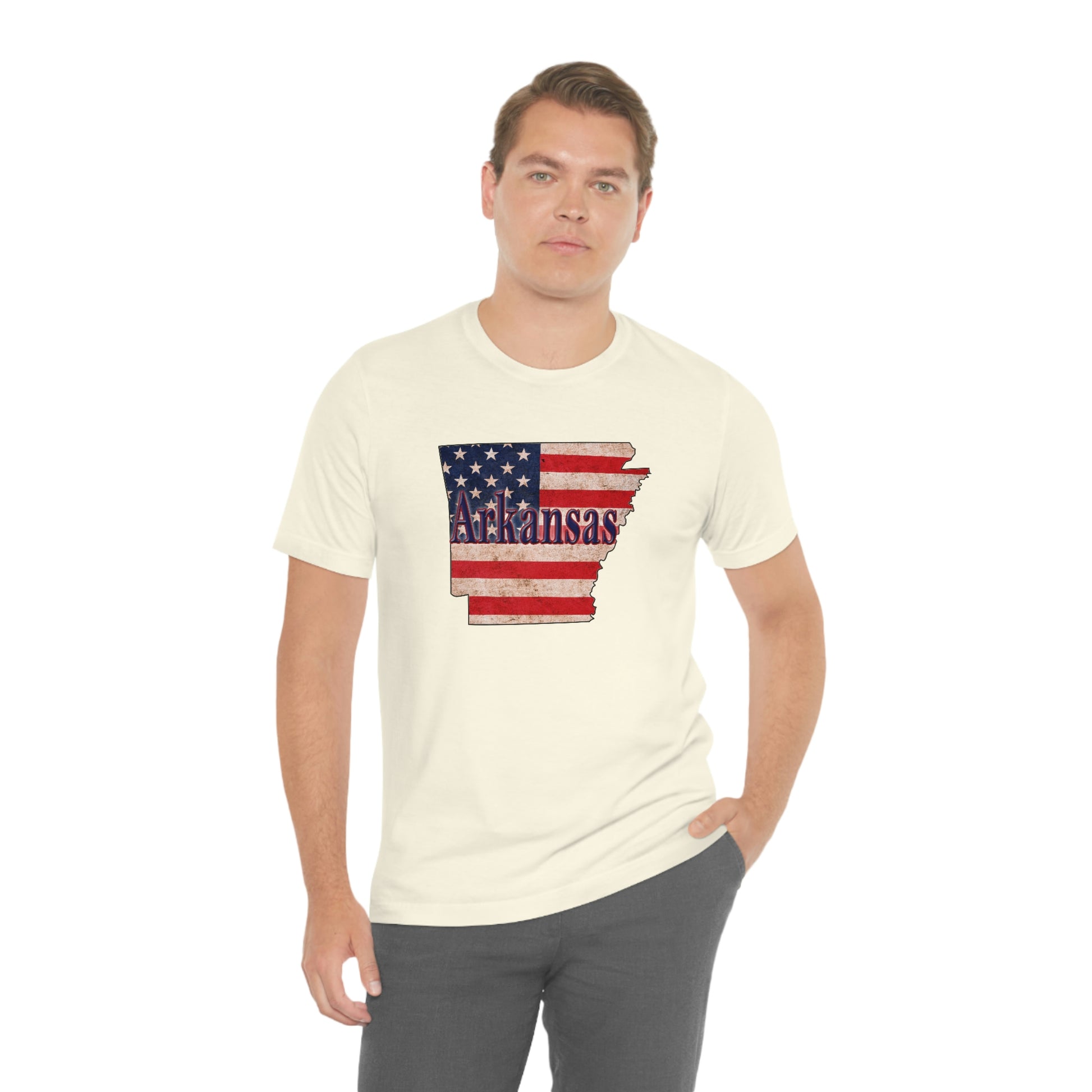 Arkansas US Flag Unisex Jersey Short Sleeve Tee Tshirt T-shirt