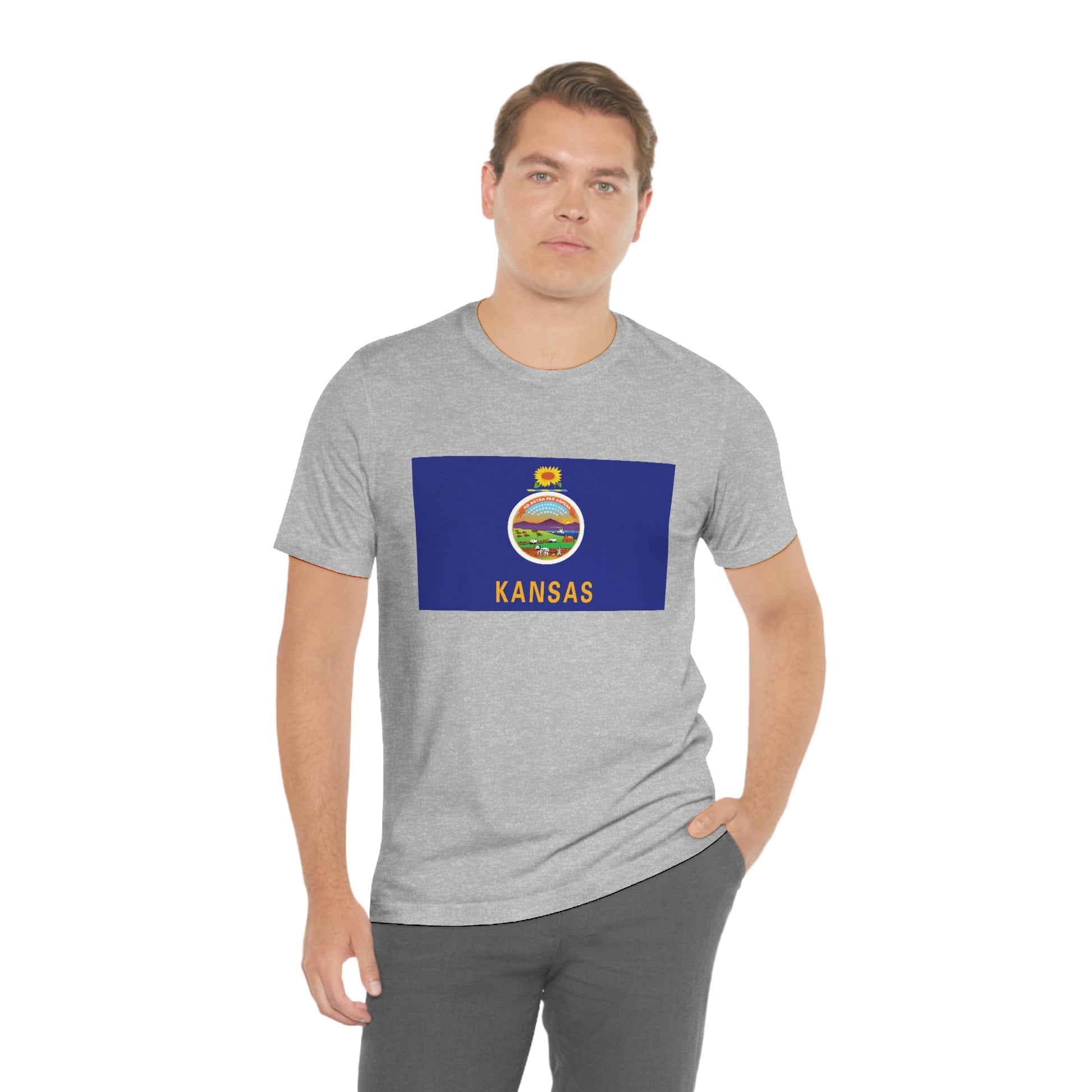 Kansas Flag Unisex Jersey Short Sleeve Tee Tshirt T-shirt