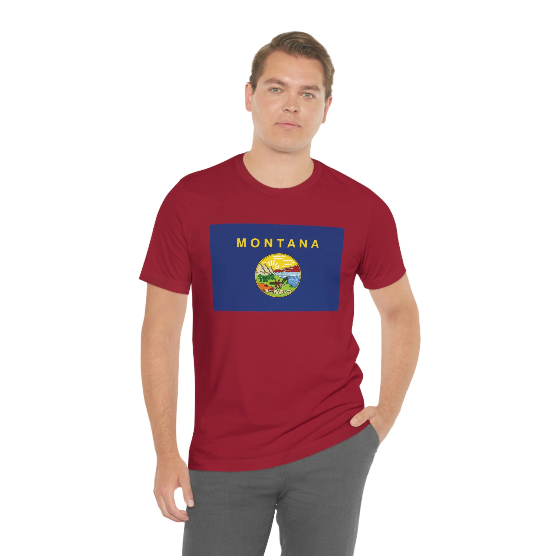 Montana Flag Unisex Jersey Short Sleeve Tee Tshirt T-shirt