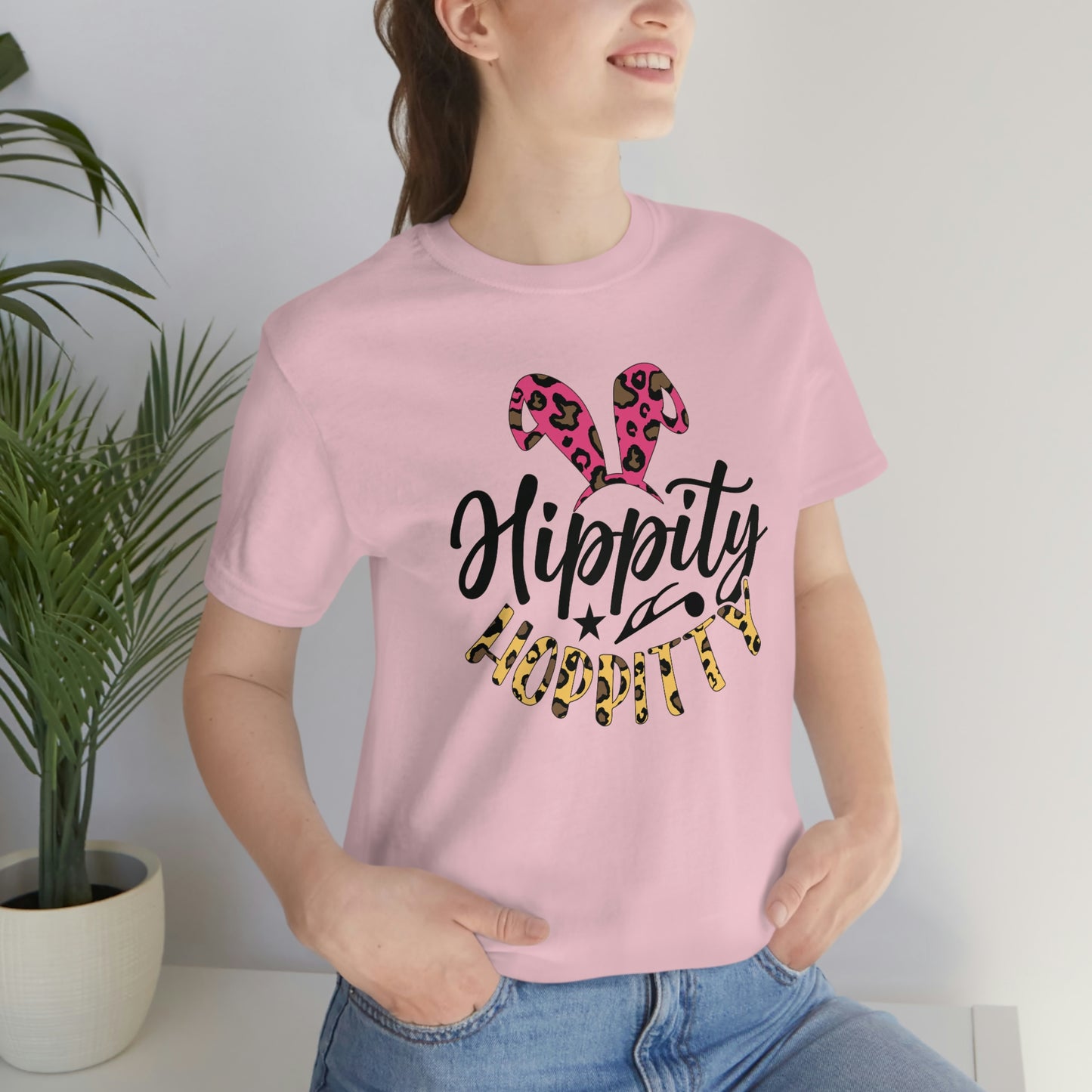 Hippity Hoppitty Leopard Print Unisex Jersey Short Sleeve Tee