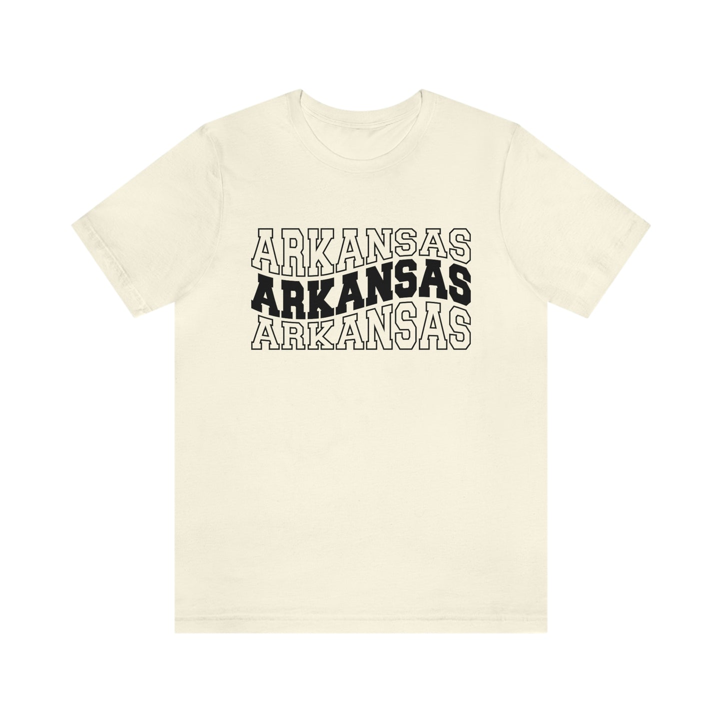 Arkansas Varsity Letters Wavy Unisex Jersey Short Sleeve Tee Tshirt T-shirt