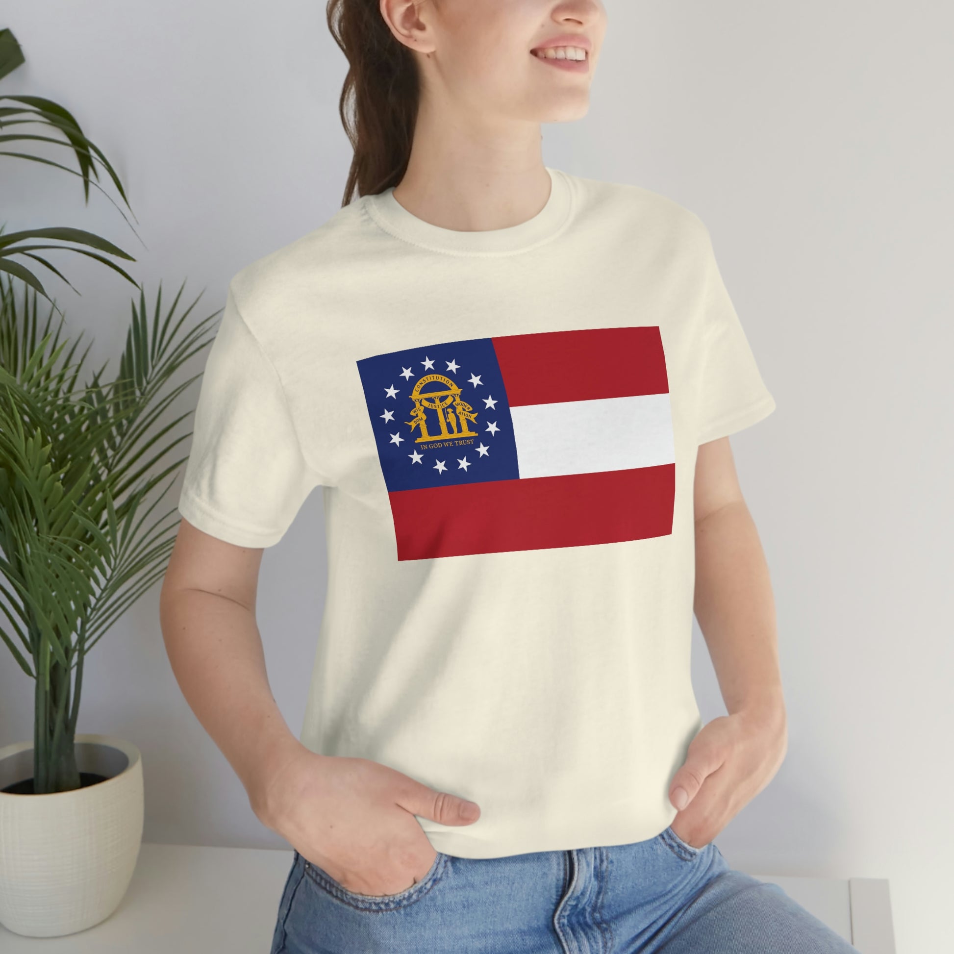 Georgia Flag Unisex Jersey Short Sleeve Tee Tshirt T-shirt