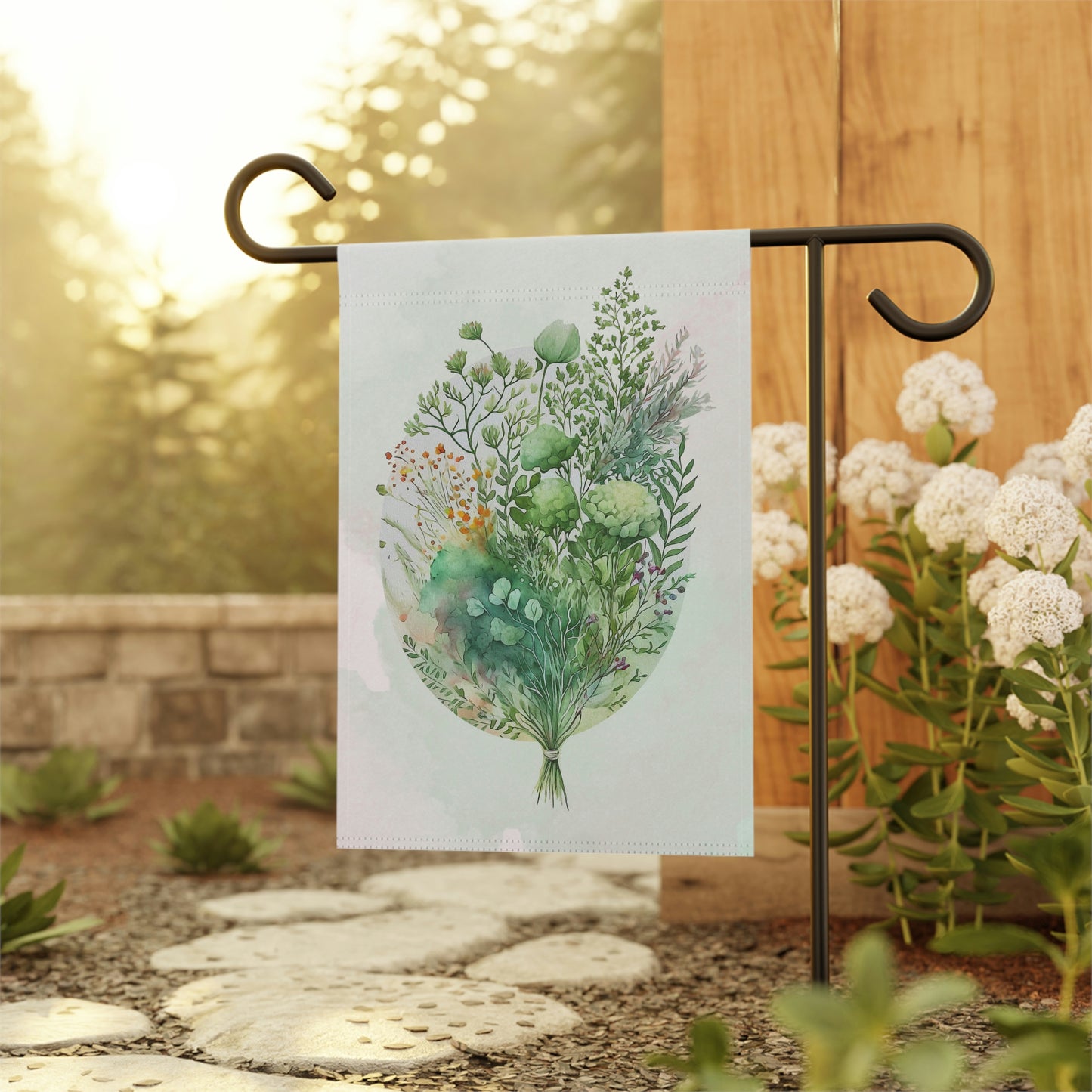 Spring Flowers & Greenery Watercolor Garden & House Banner