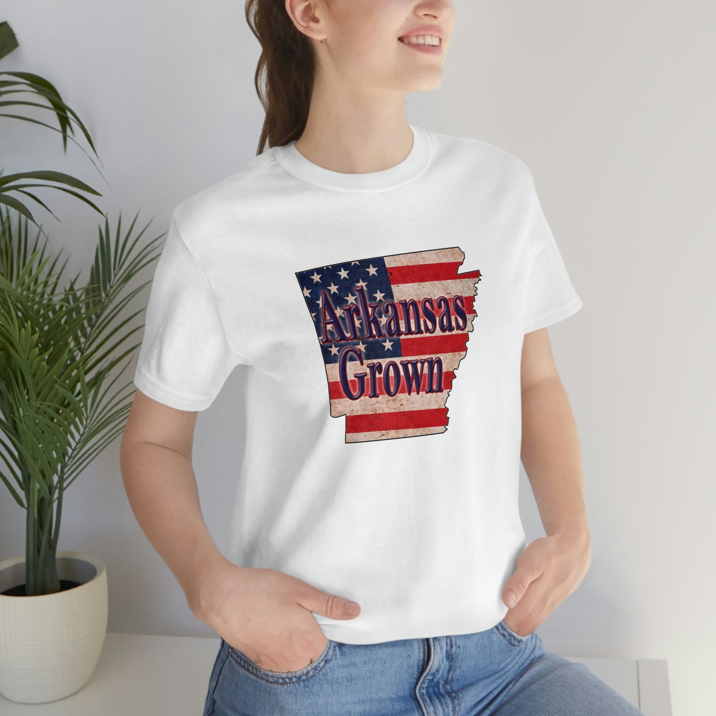 Arkansas Grown US Flag Unisex Jersey Short Sleeve Tee Tshirt T-shirt