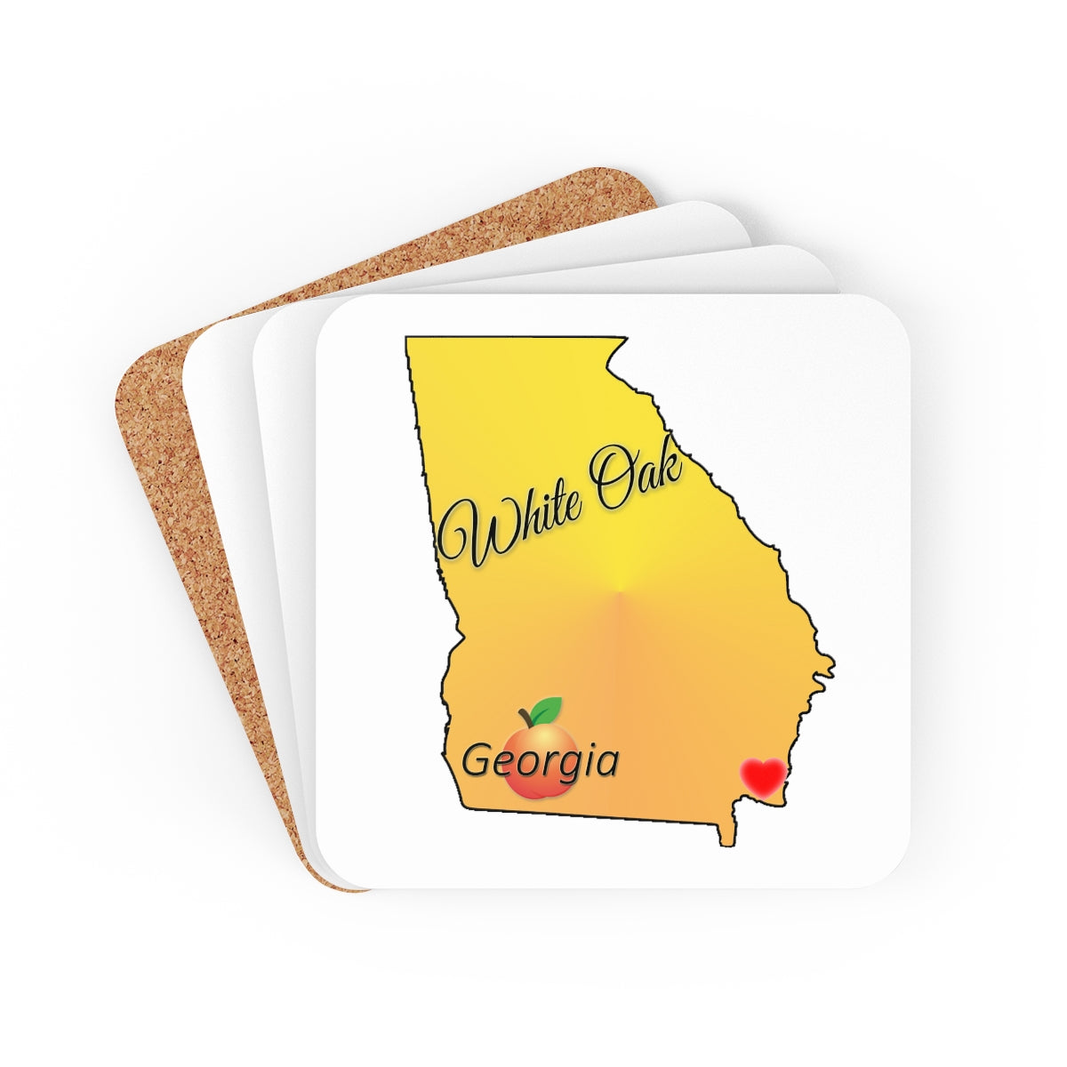 White Oak Georgia Corkwood Coaster Set