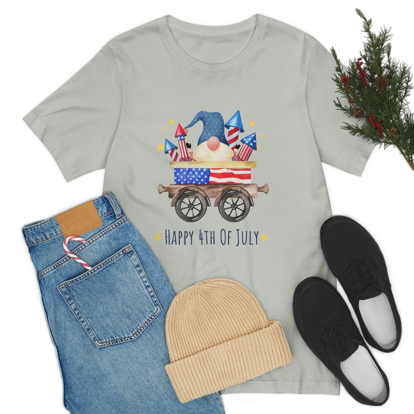 Gnomes Independence Day Happy 4th of July Unisex Jersey Short Sleeve Tee