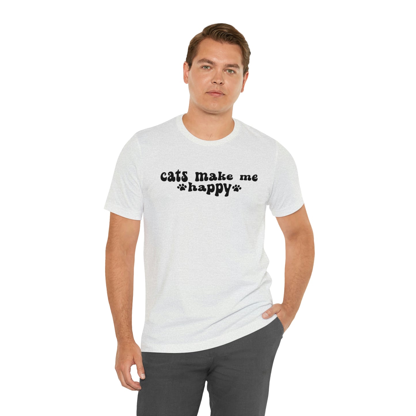 Cats Make Me Happy Short Sleeve T-shirt