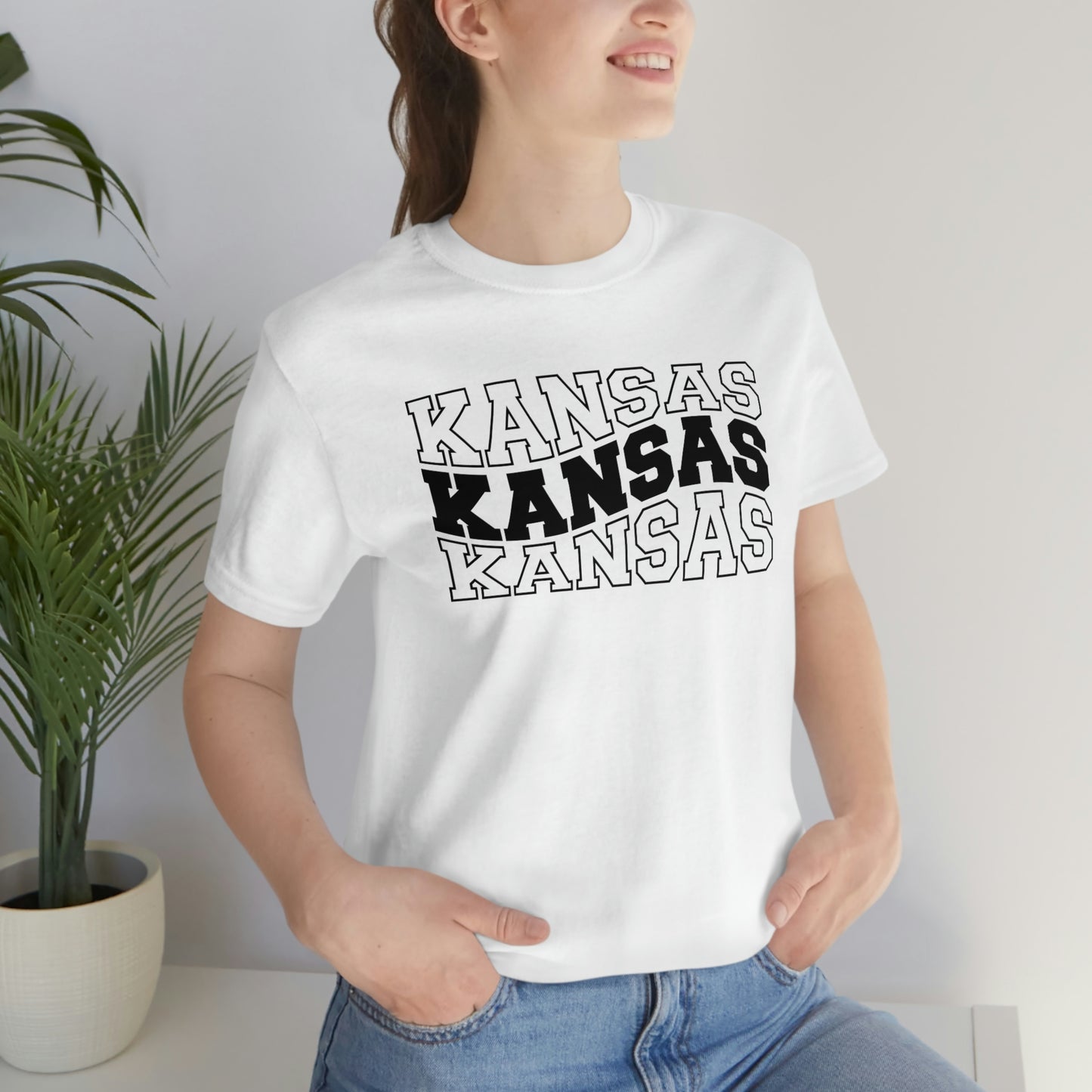 Kansas Varsity Letters Triple Wavy Short Sleeve T-shirt