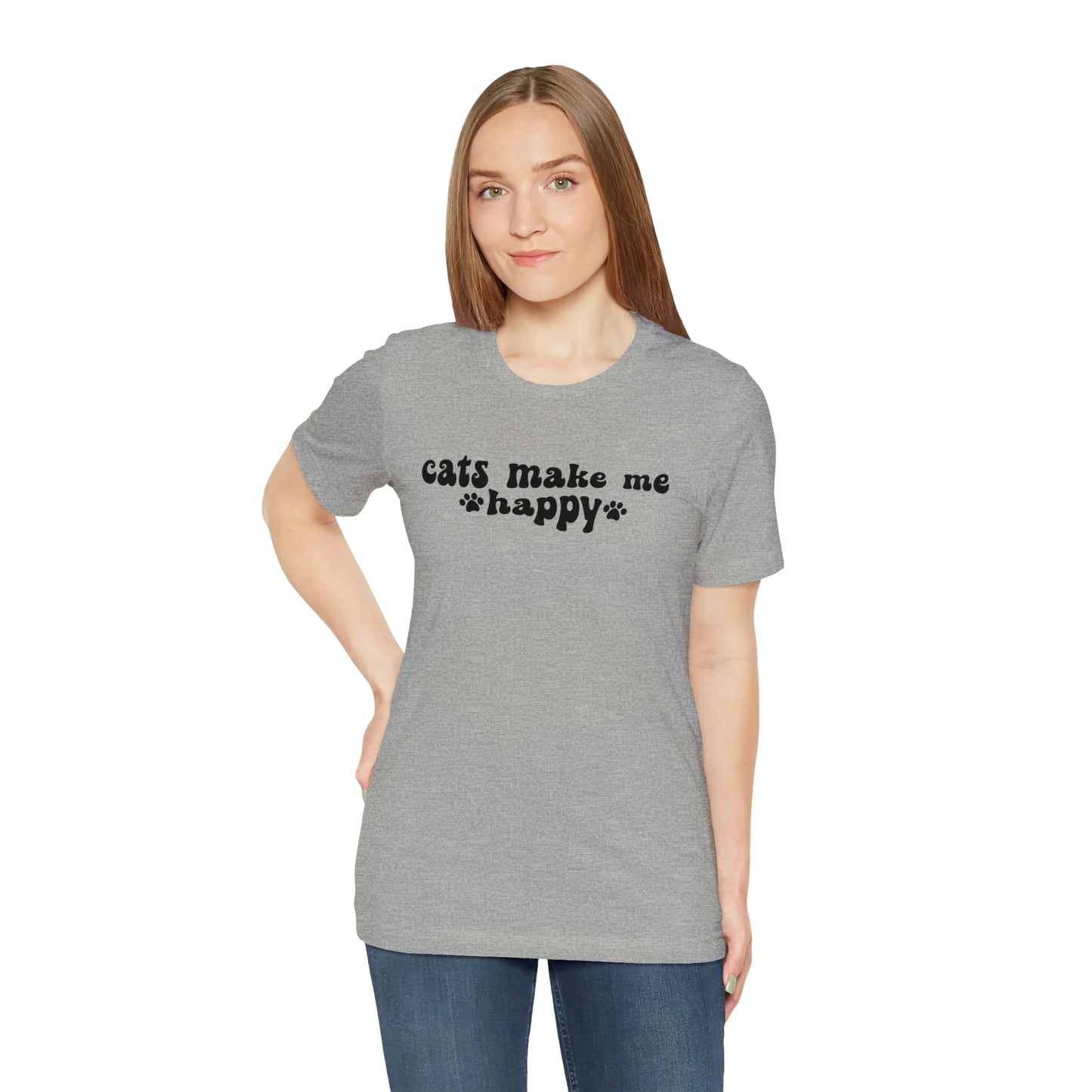 Cats Make Me Happy Short Sleeve T-shirt