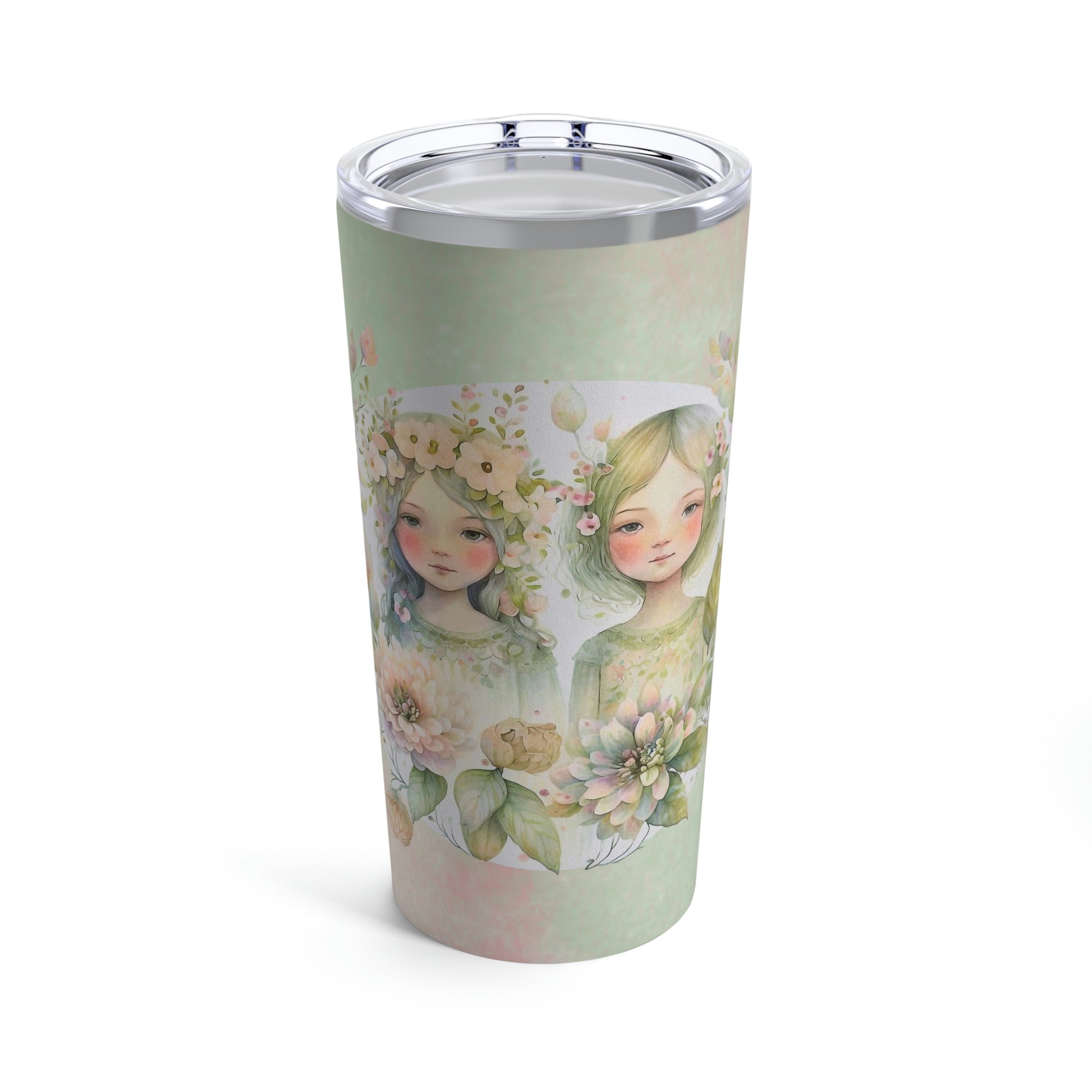 Girls Spring Flowers Watercolor Tumbler 20oz