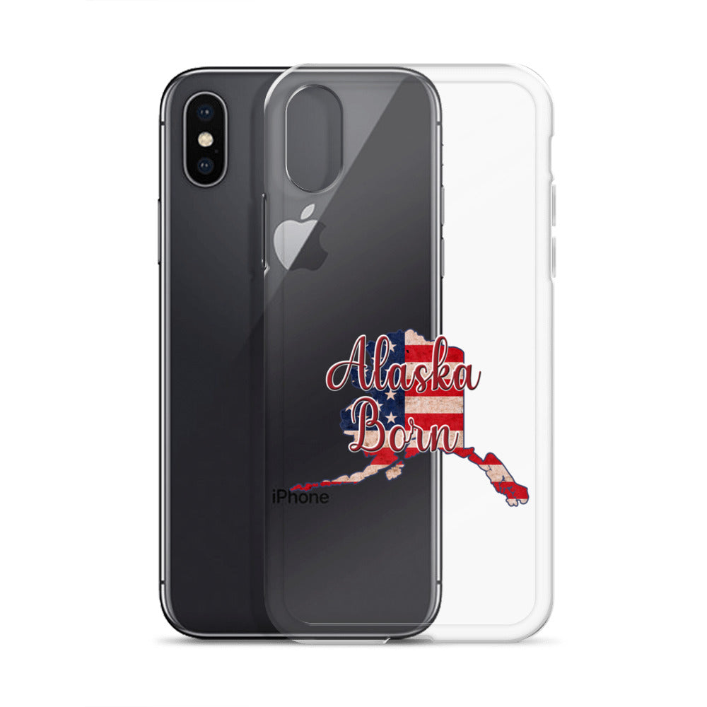 Alaska Born US Flag iPhone Case
