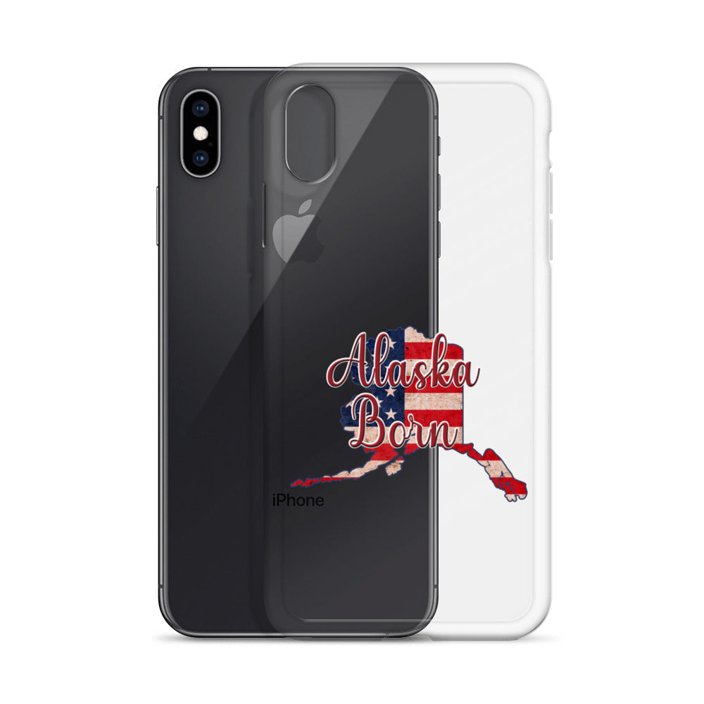 Alaska Born US Flag iPhone Case