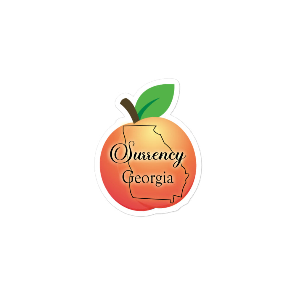 Surrency Georgia - State Outline Peach Bubble-free stickers